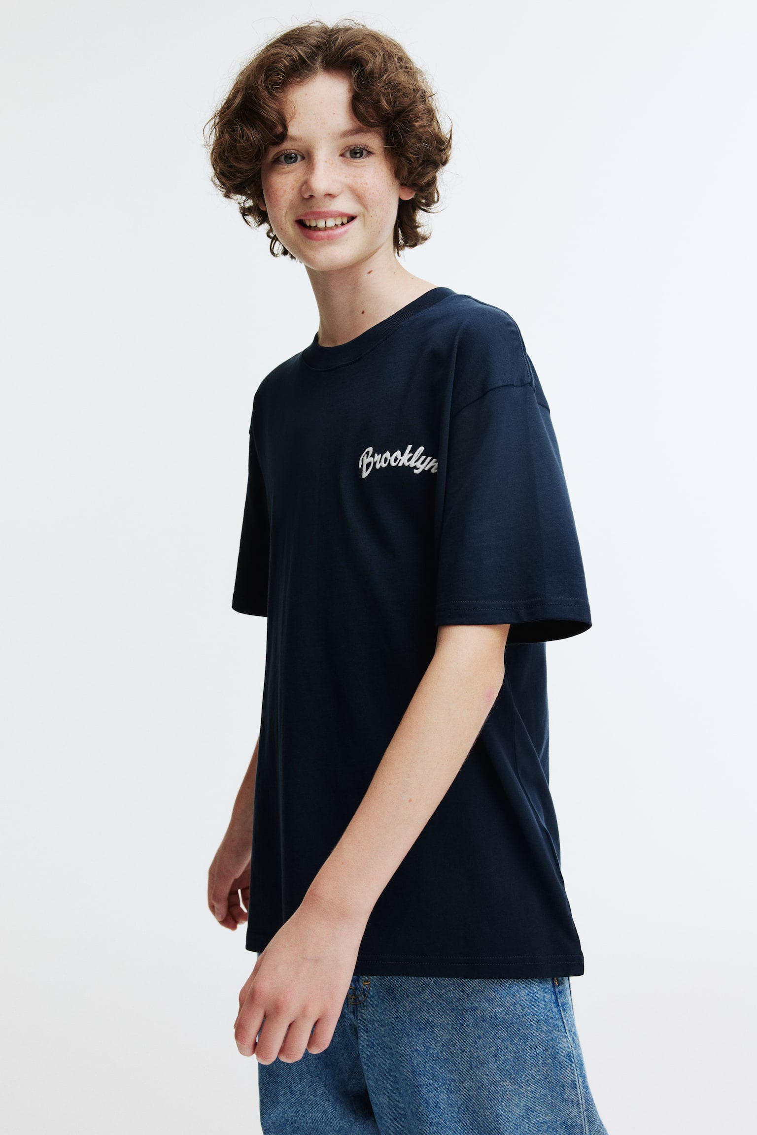 Loose-fit printed T-shirt - Navy blue/Brooklyn/White/Turtles - 1