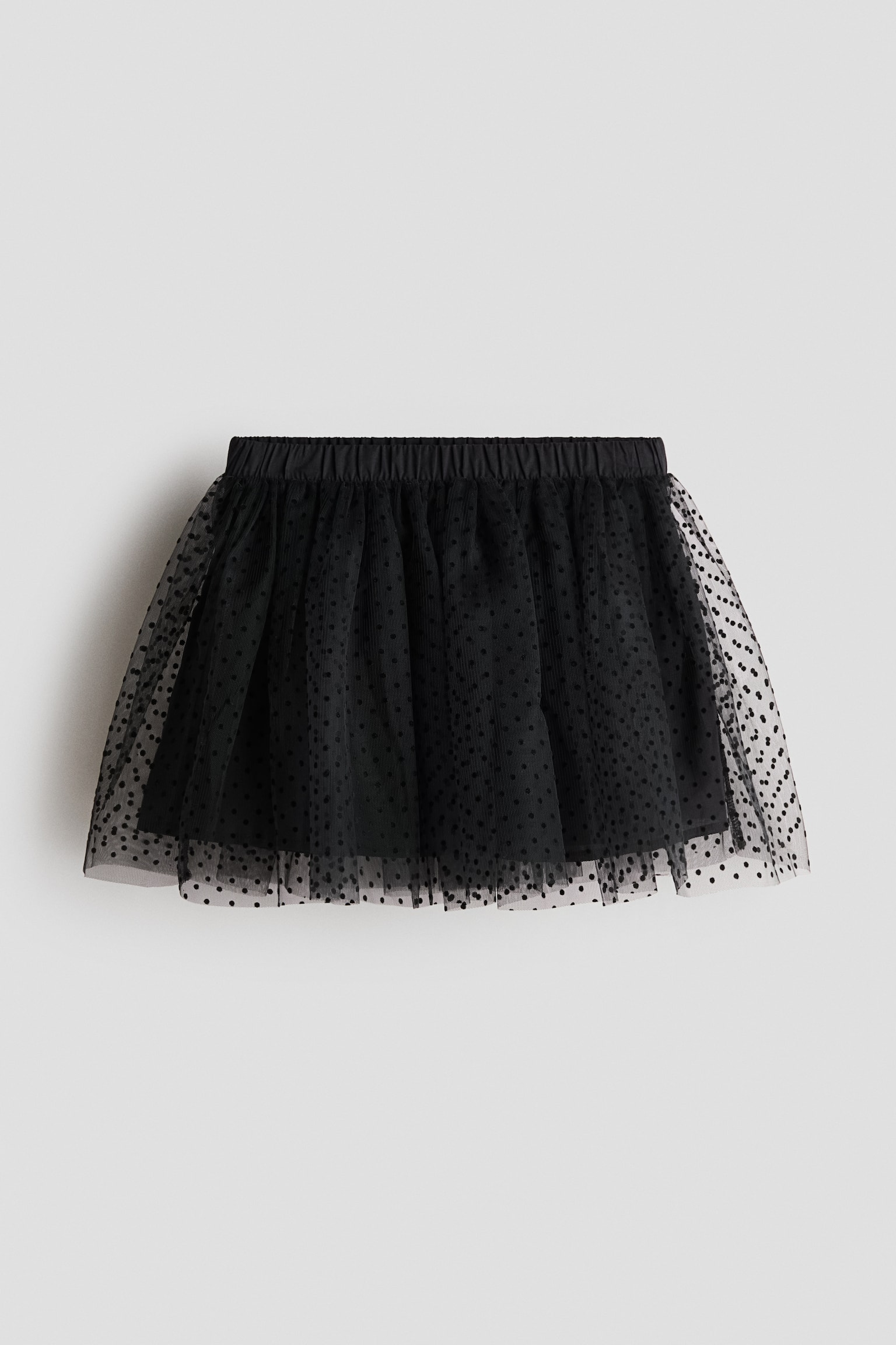 Flock-print tulle skirt - Black