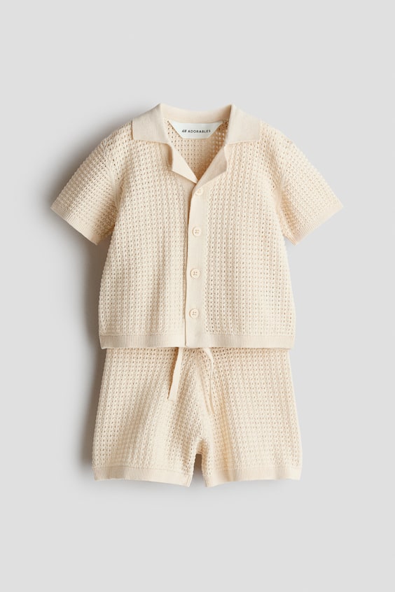 Детские топы H&M 2-piece Pointelle-Knit Cotton Set