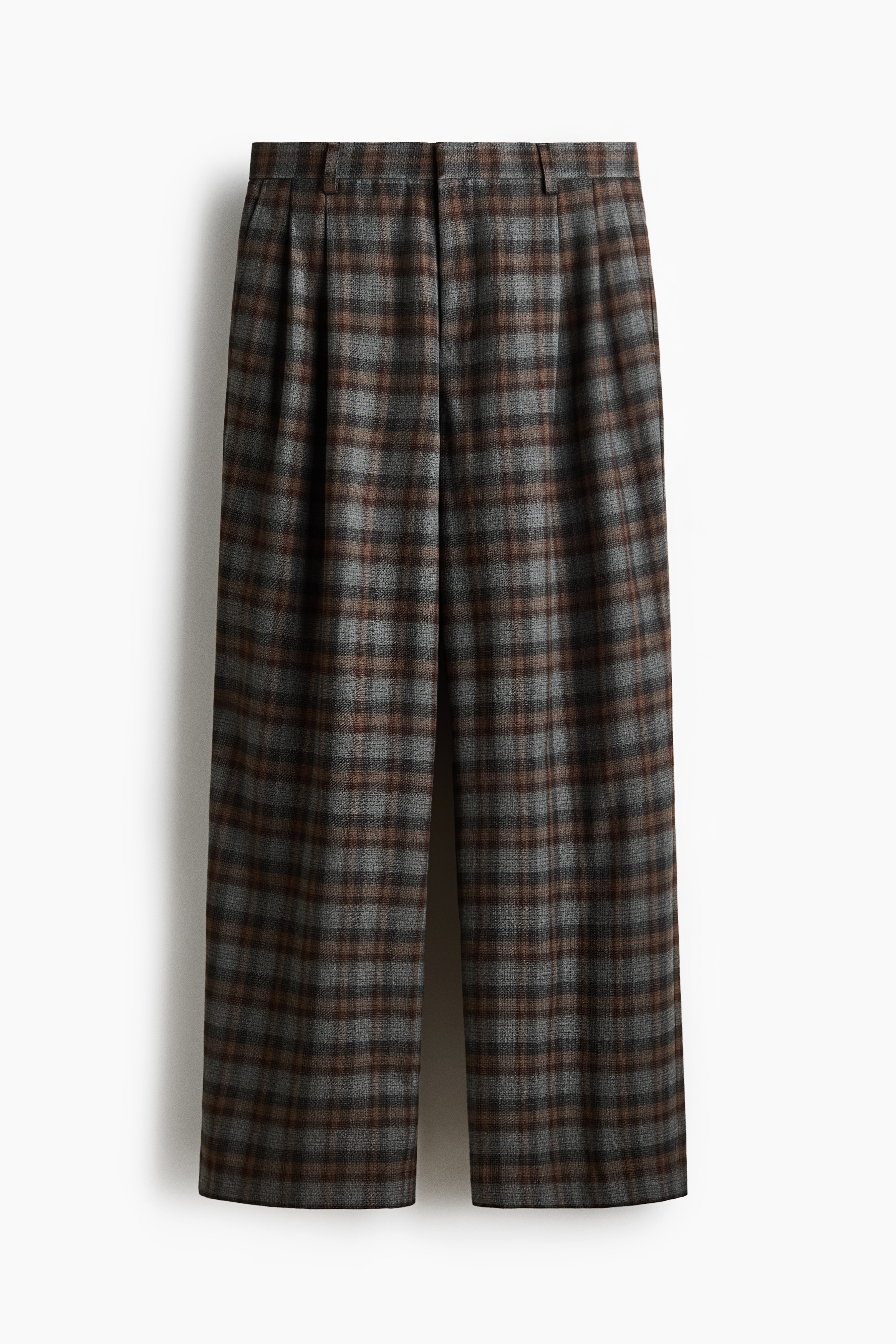 Oversized Fit Wide tailored trousers - Grey/Checked