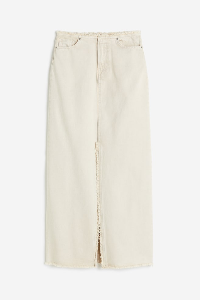 Raw-edge denim skirt - Light beige - 2