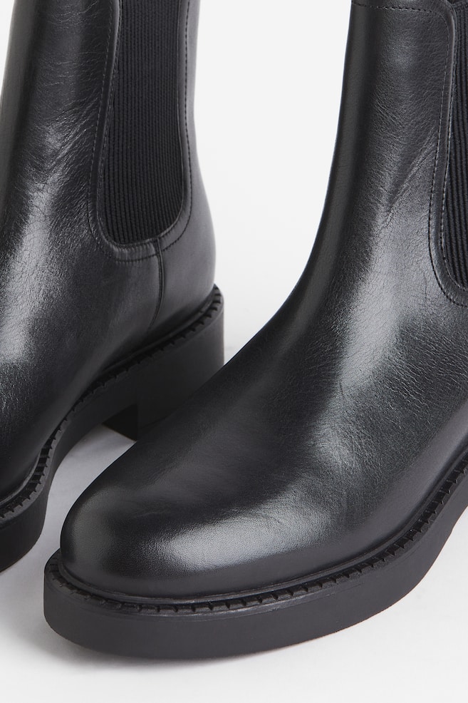Leather Chelsea boots - Black - 3