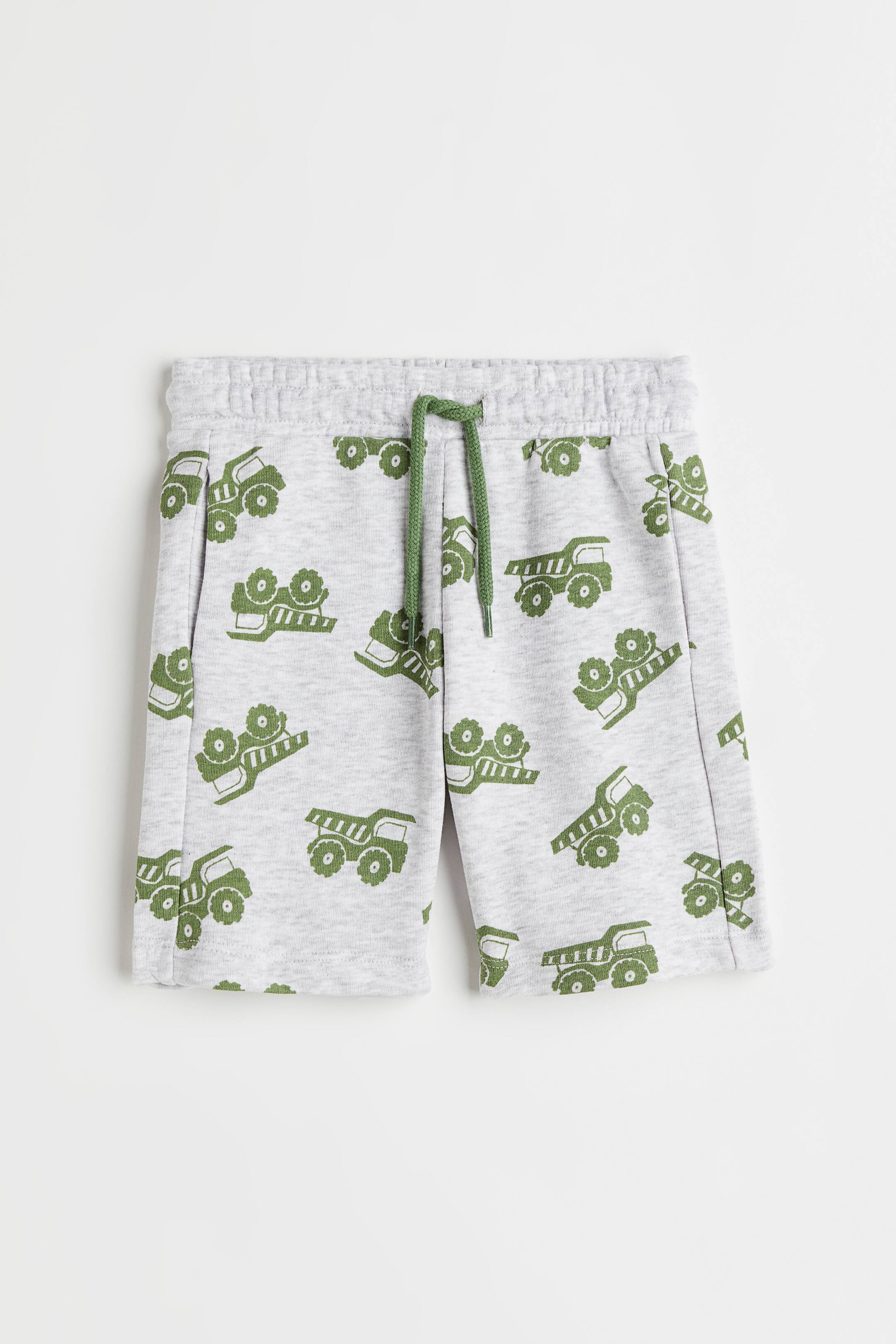 Xem ảnh lớn hơn: Quần short nỉ hoa văn - Màu xám nhạt/Xe tải ben - Kids | H&M VN 1
