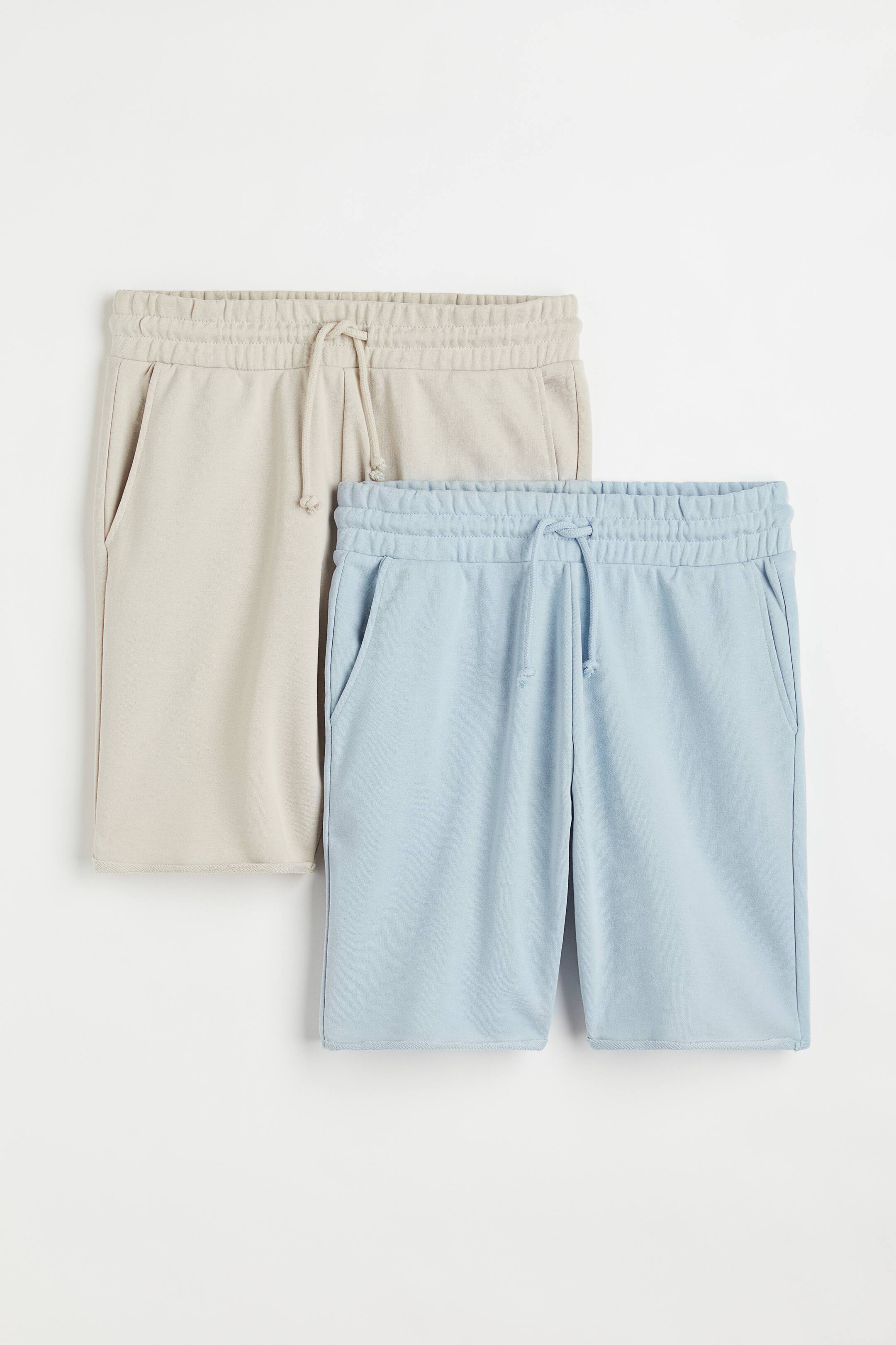 View larger image: 2-pack Regular Fit sweatshorts - Light beige/Light blue - Men | H&M 1