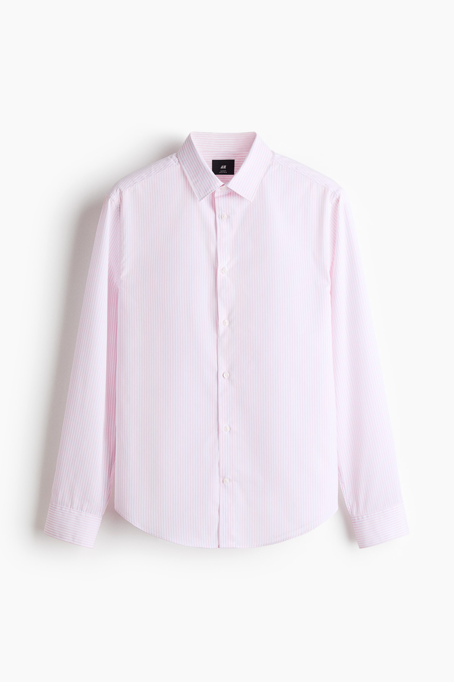 Easy iron-skjorte Slim Fit - Lys rosa/Stribet/Blå/Stribet/Hvid/Lyseblå/Stribet/Mørkegrå/Mørkebrun/Sort/Kakigrøn/Lyseblå/Stribet/Lyseblå/Lys rosa/Stribet - 1