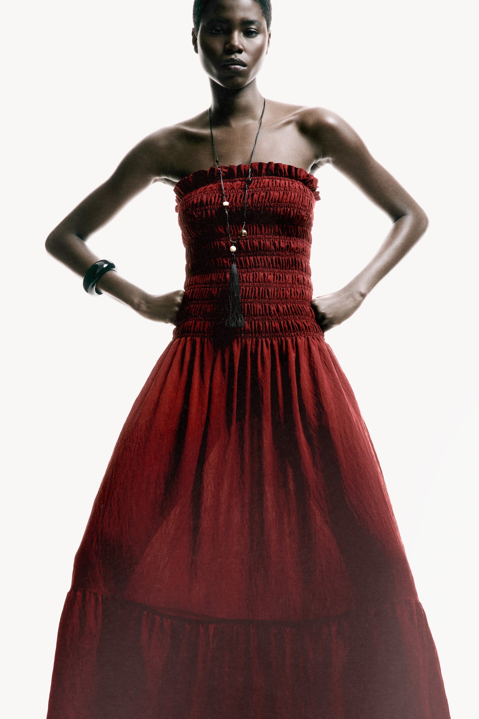 Smocked bandeau dress - 1