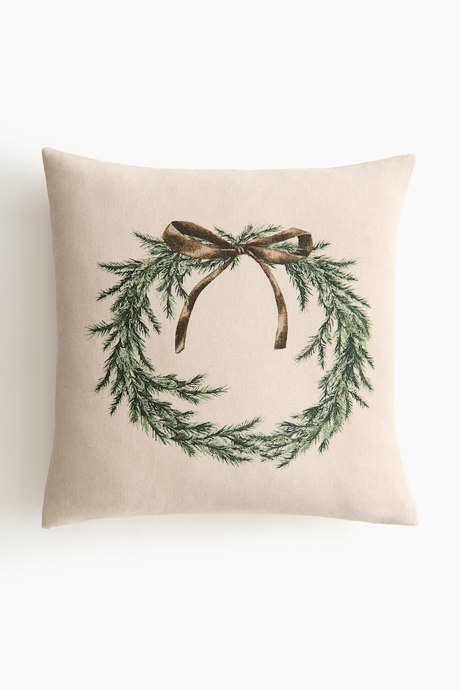 Housse de coussin imprimée - Beige/couronne - 1