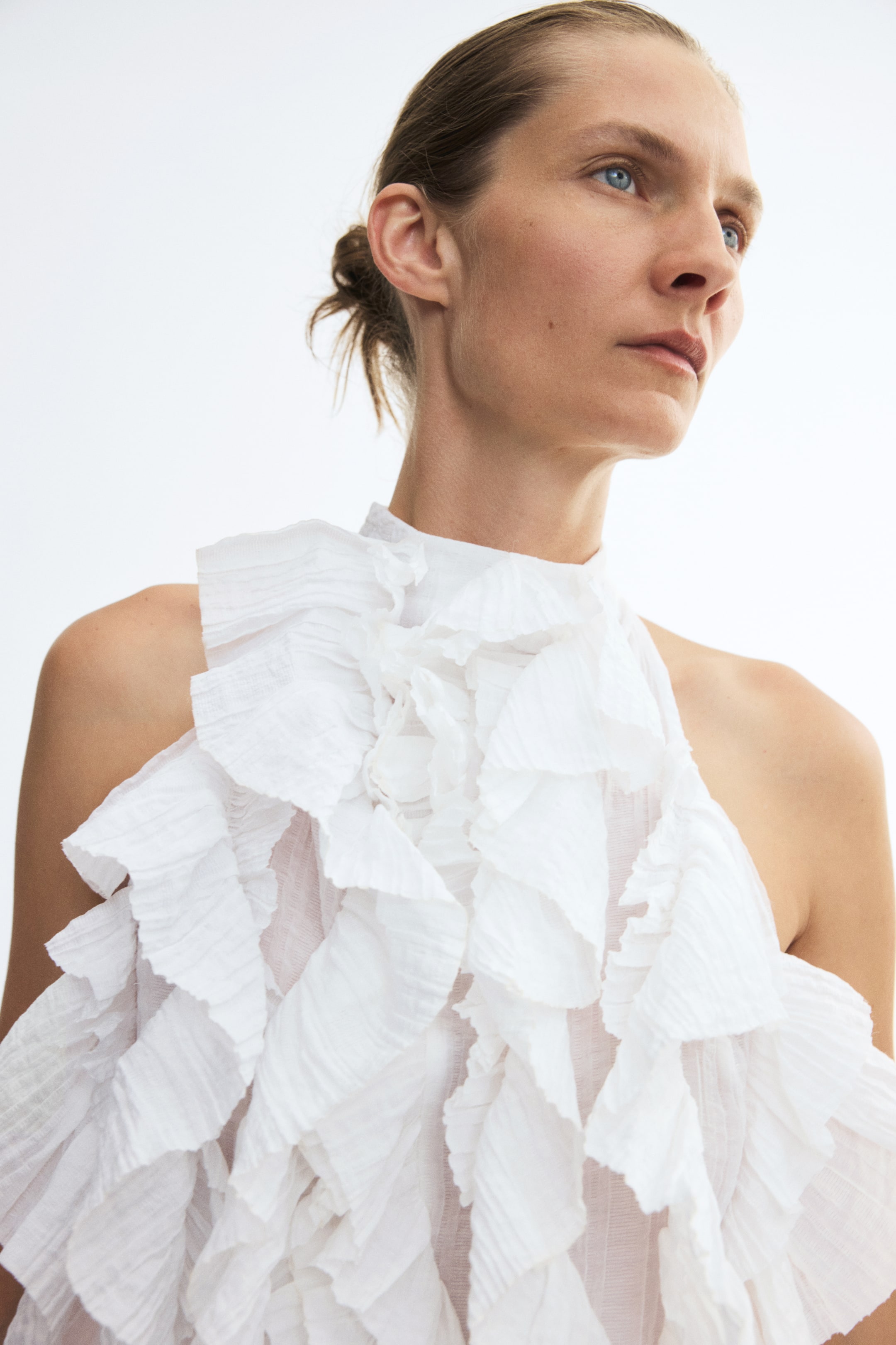 Ruffled Viscose-Blend Top
