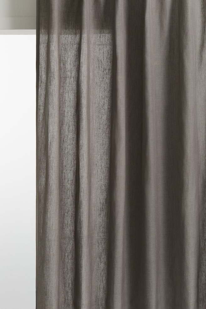 2-pack long lyocell-blend curtain lengths - Dark grey - 1