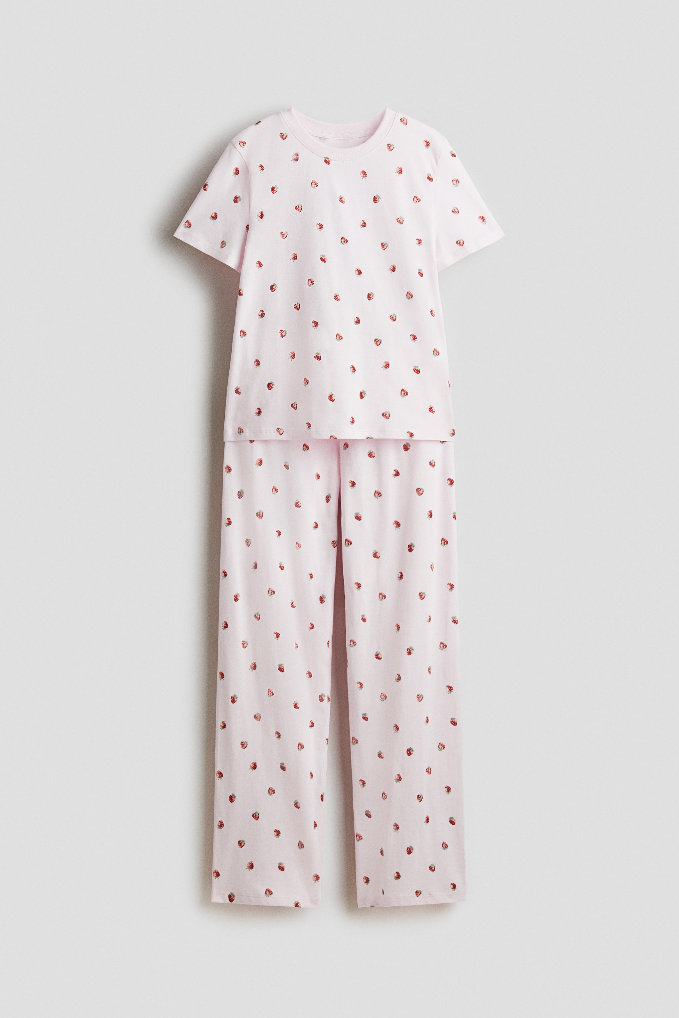 Girls - Pink/Strawberries Printed cotton pyjamas - Size: 10-12Y  - H&M