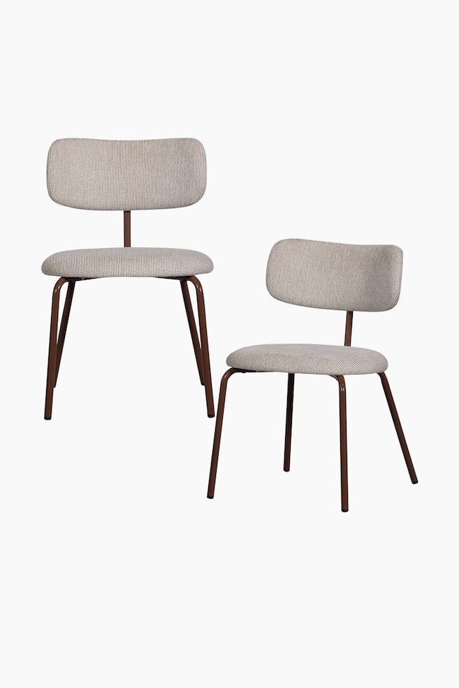 Travis Esszimmerstühle – 2er Set - Creme/Braun - 1