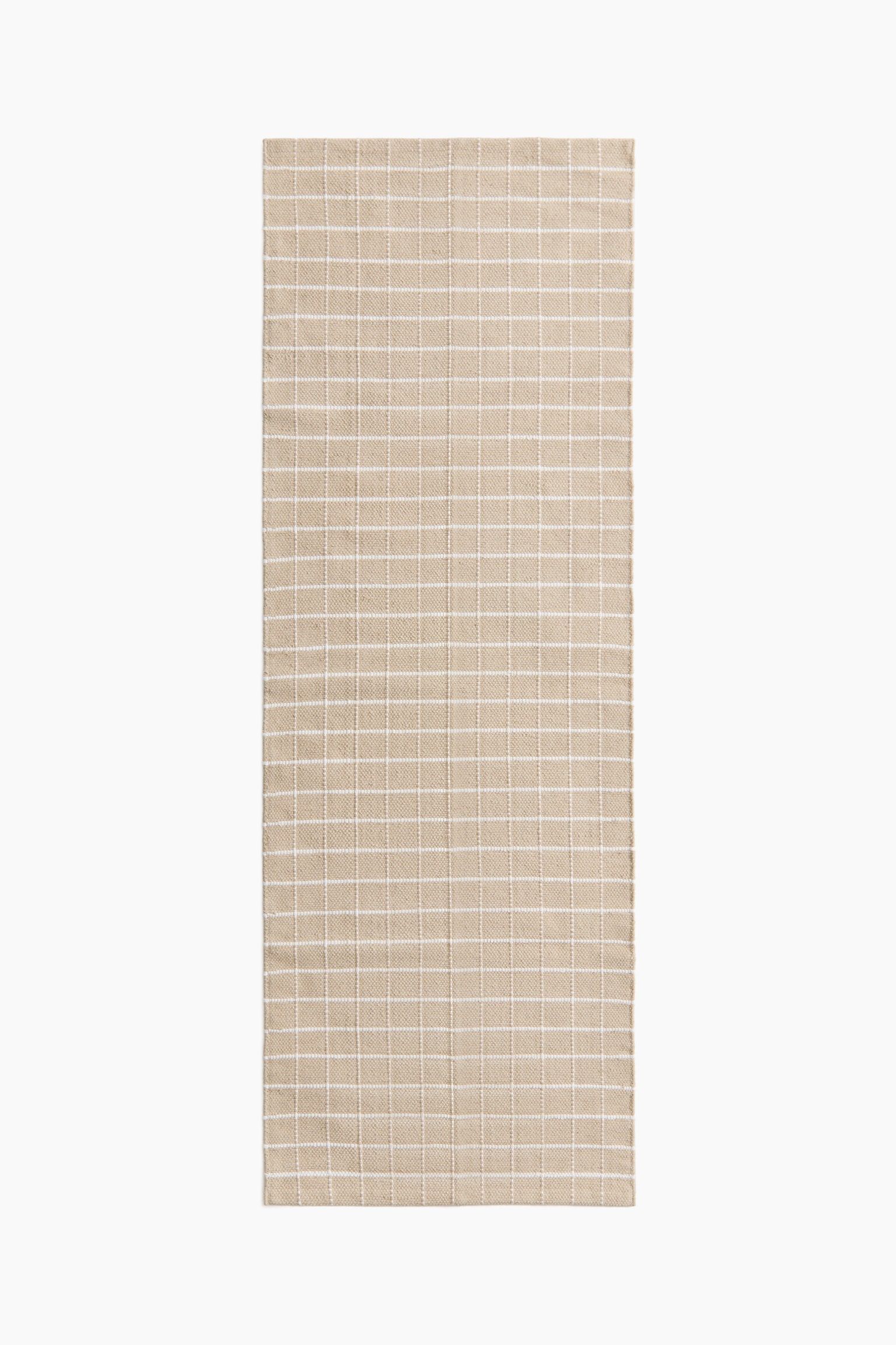 Cotton runner rug - Beige/Checked - 1