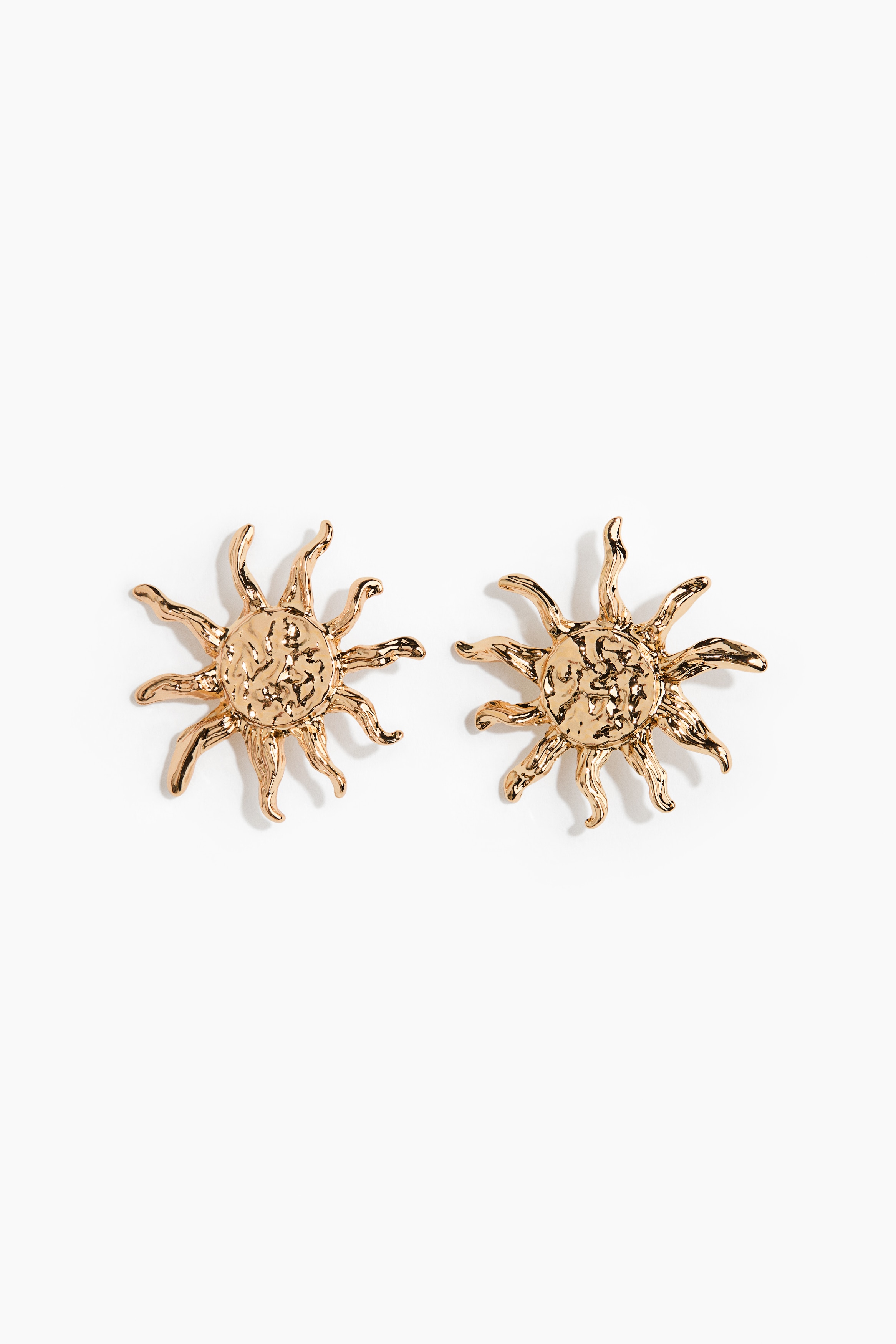 Sunburst-shaped earrings - Gold-coloured