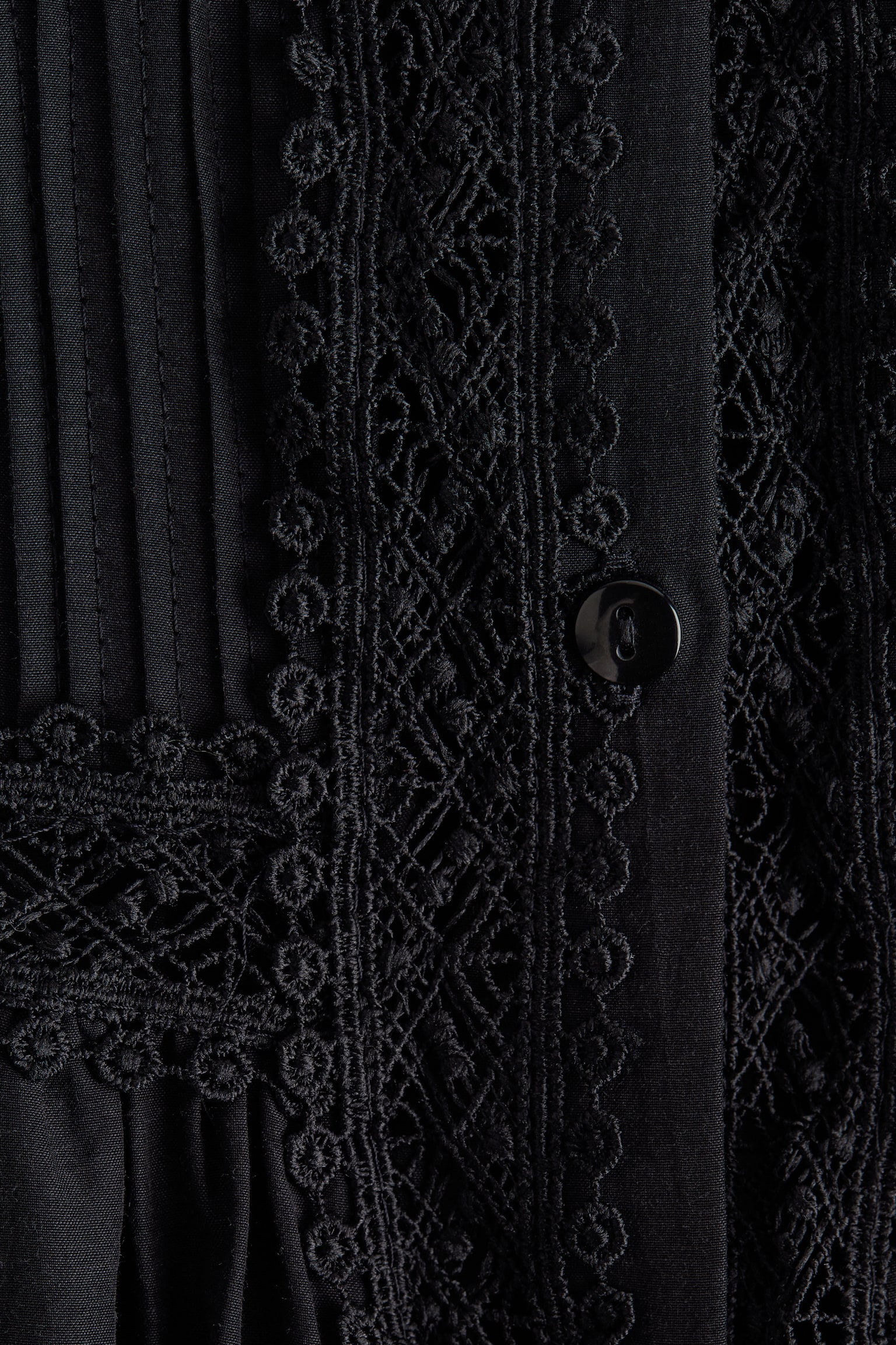 Blúzka s ozdobnými zámikmi - Čierna - 6