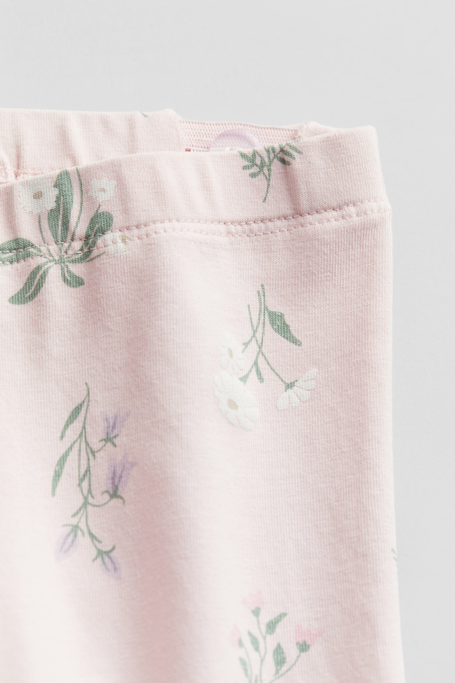 Bawełniane legginsy - Jasnoróżowy/Kwiaty/Ciemnoszary/Kwiaty/Kremowy/Kwiaty - 2