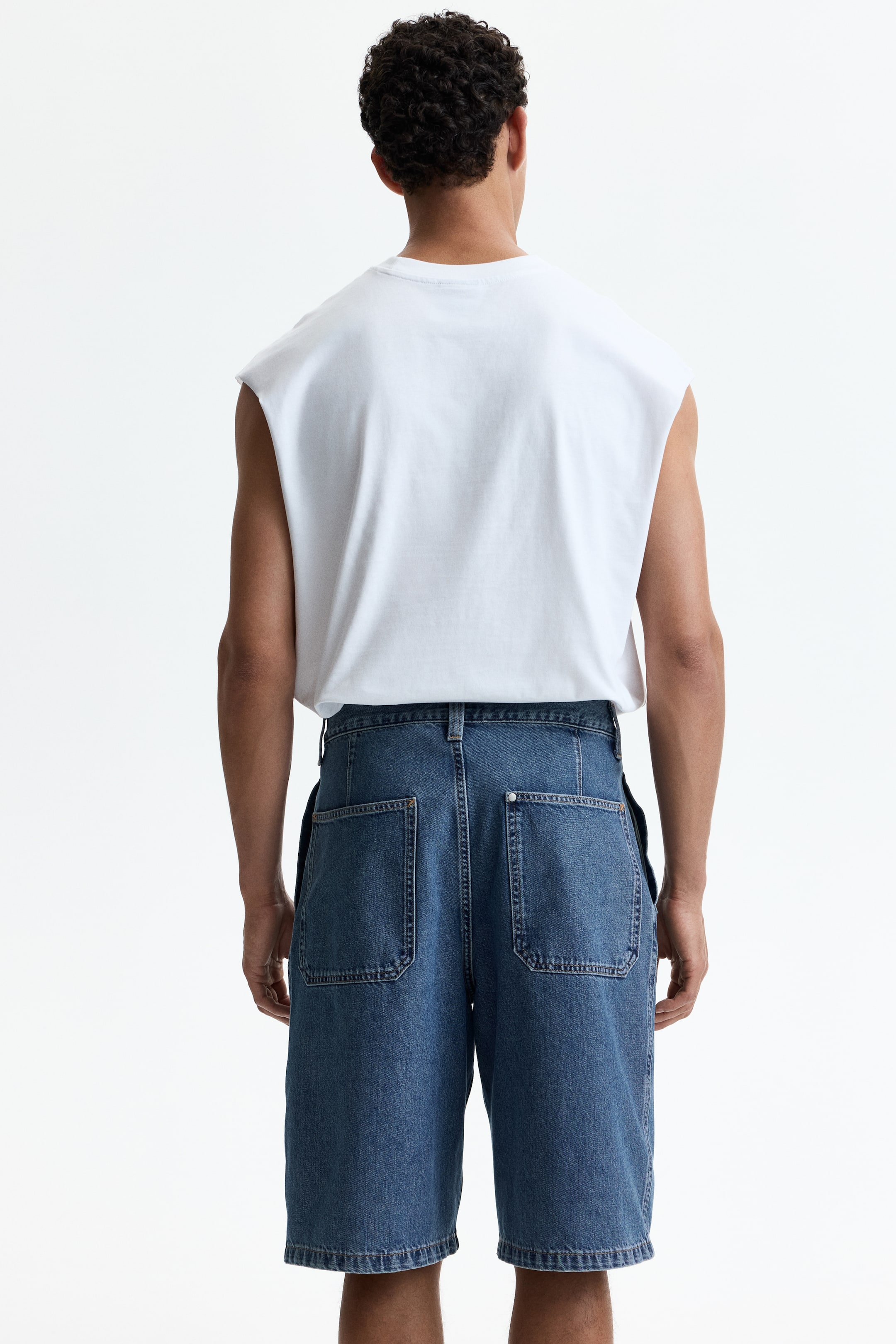 Baggy Pleated Denim Shorts