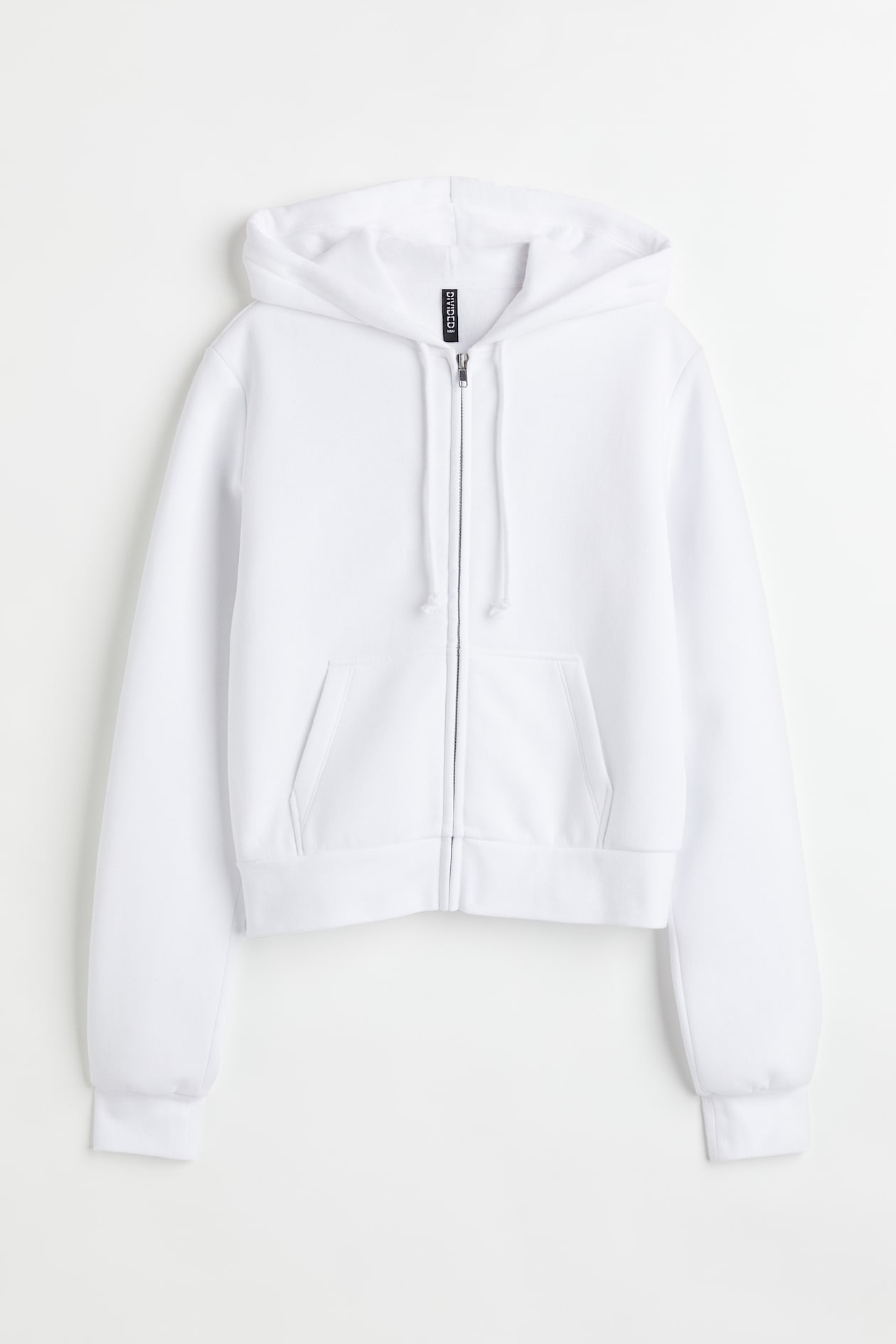 Cropped zip-through hoodie White Ladies H&M IN