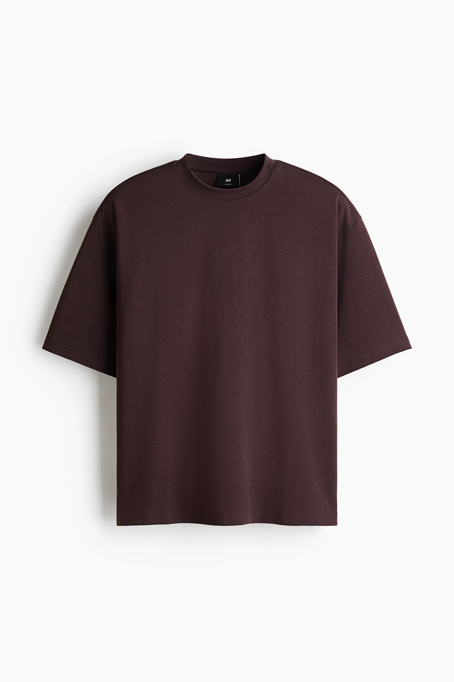 Boxy T-shirt van katoen Relaxed Fit - Donkerbruin/Zwart/Roomwit - 1