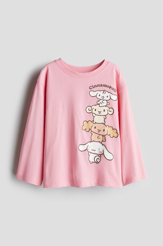 Блуза от трико с принтиран мотив - Розов/Cinnamoroll - 1