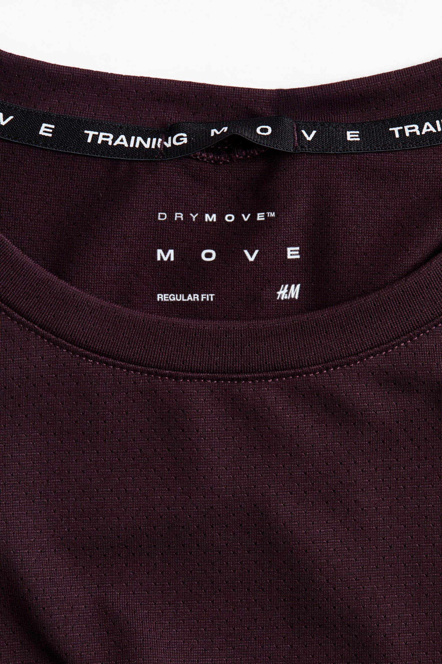 Мужской топ H&M Move Regular-Fit Sports with DryMove™, цвет: Шоколадный сливовый — фото 6