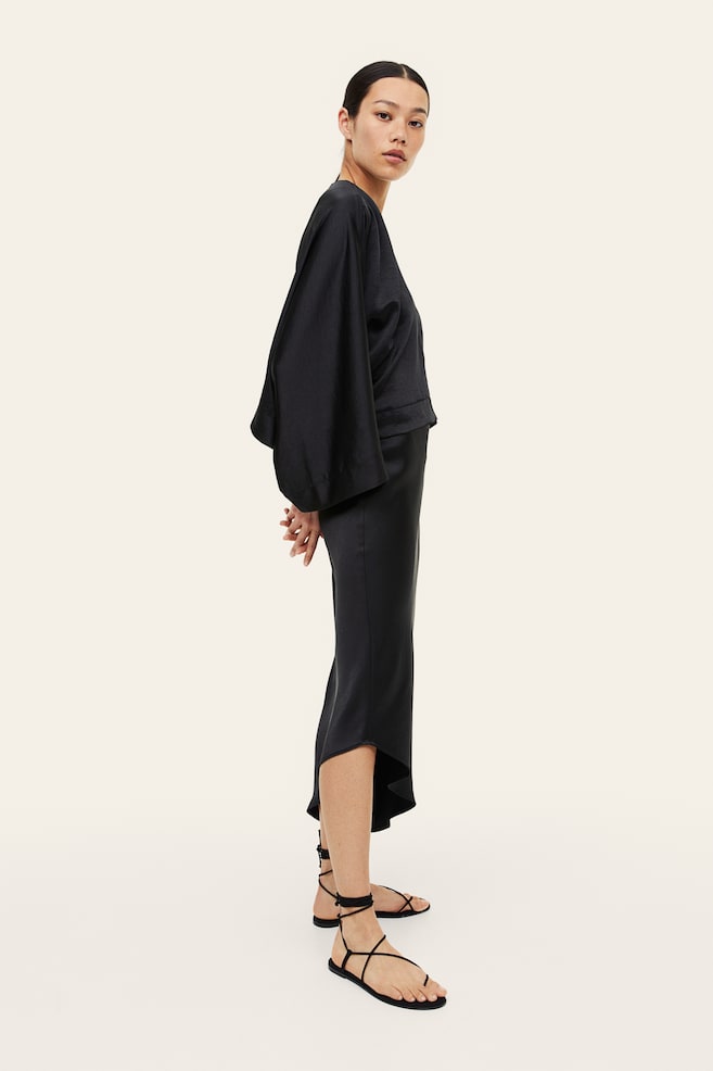 Asymmetric skirt - Black - 4