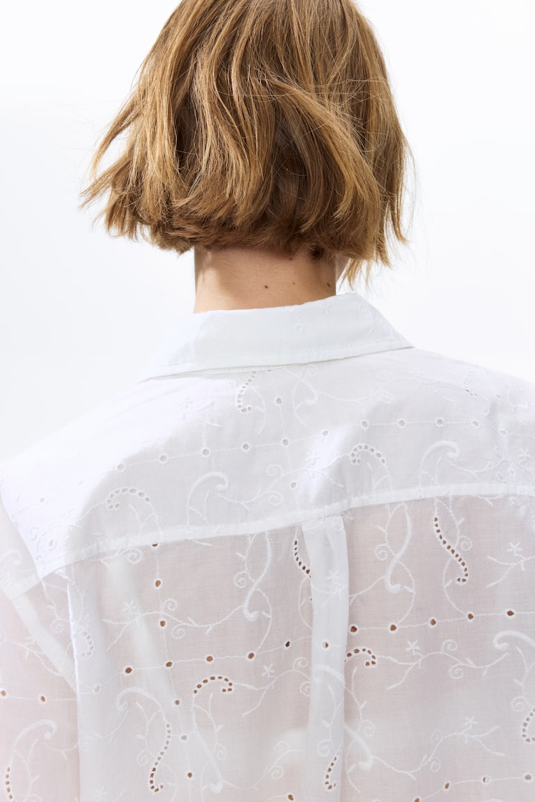 Oversized broderie anglaise shirt