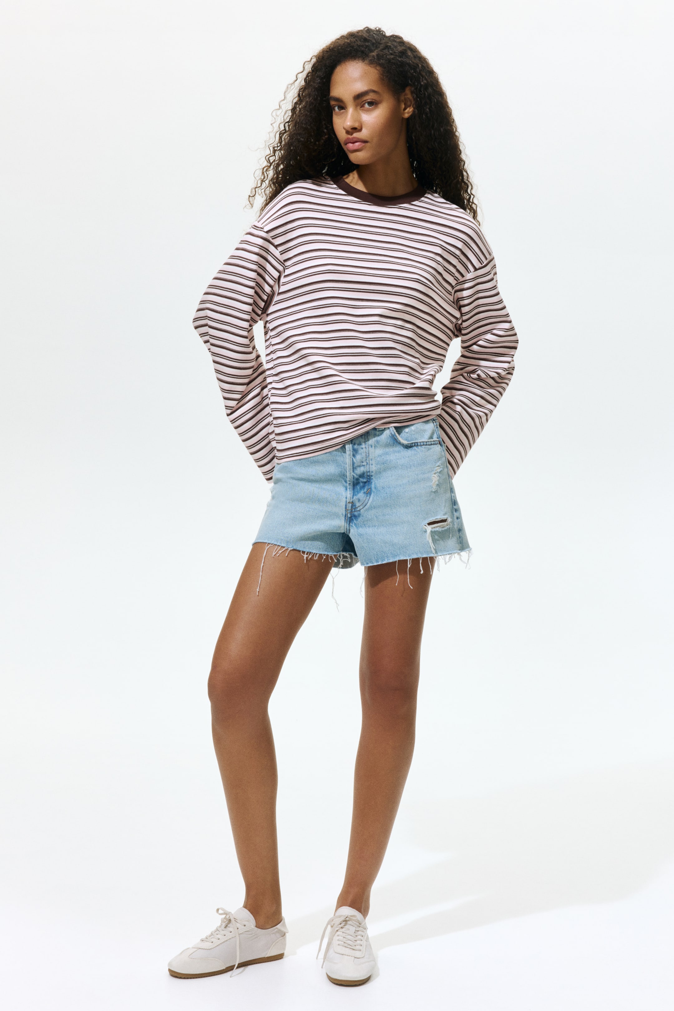 Женские топы H&M Long-Sleeved Cotton Top — фото 3
