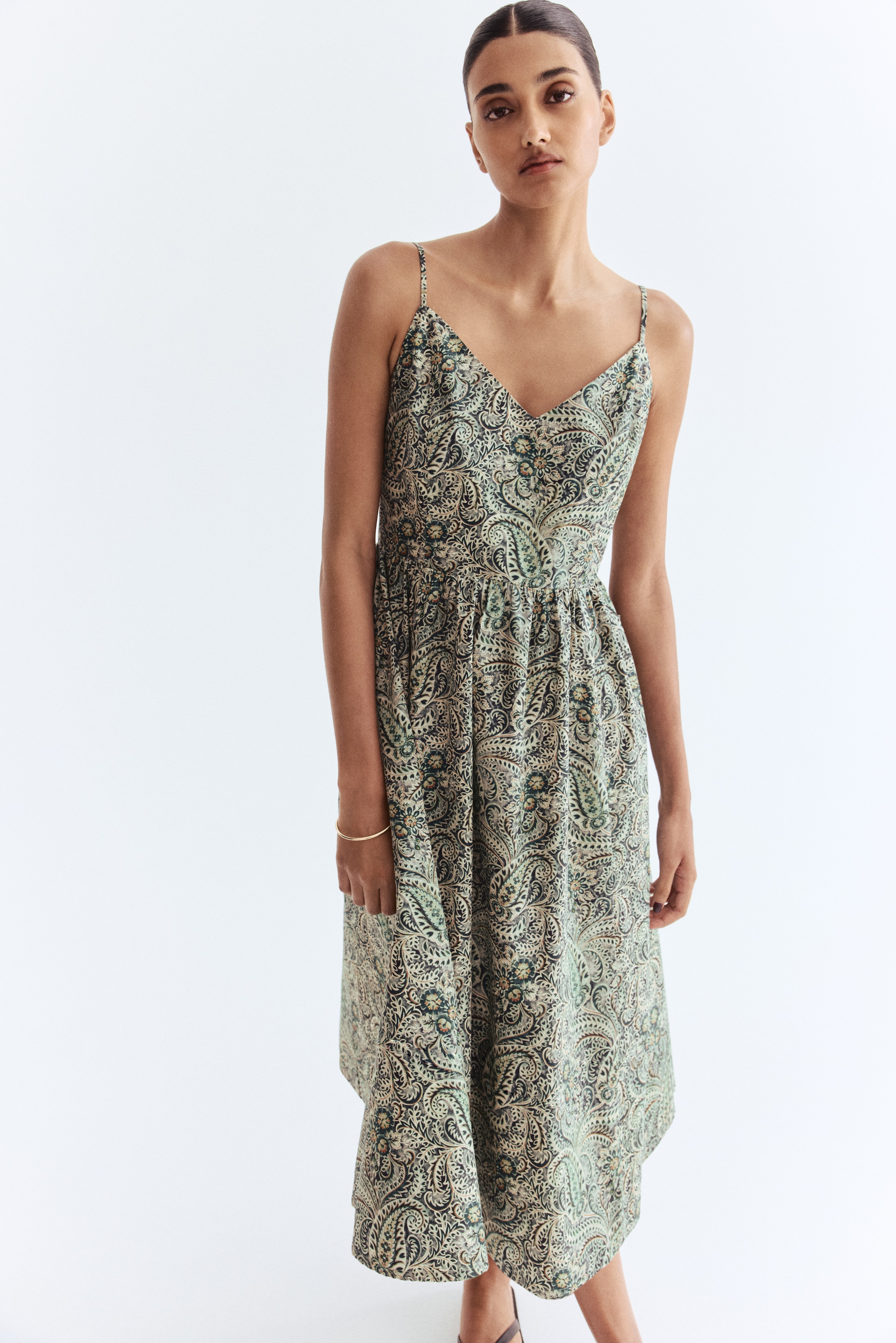 Cotton poplin strappy dress