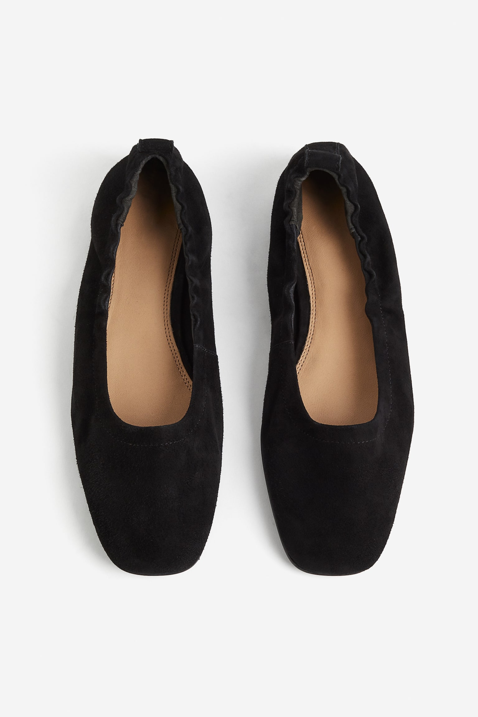 Suede ballet pumps - Black/Dark beige - 2