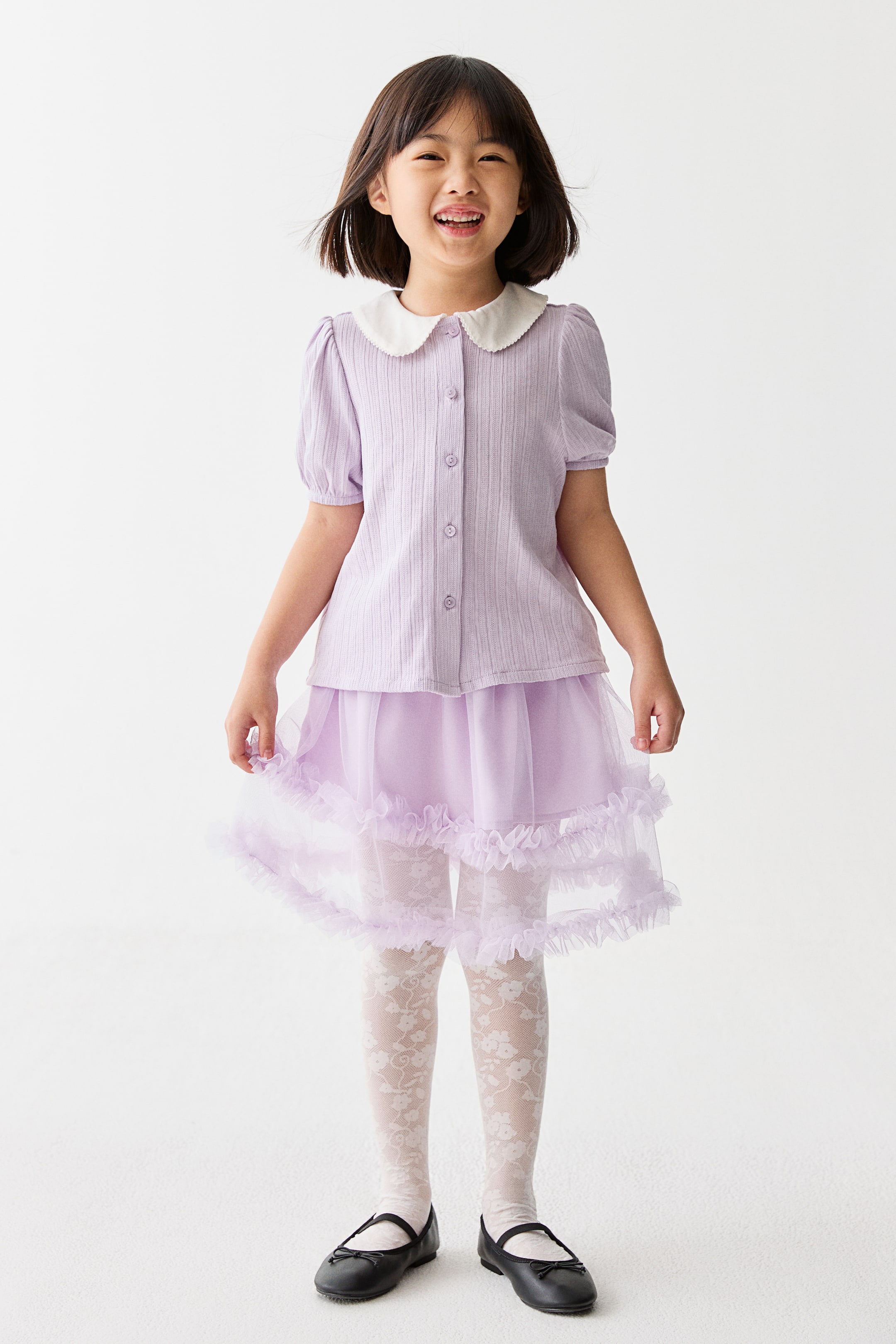 View larger image: Frill-trimmed tulle skirt - Light purple - Kids | H&M HK 2