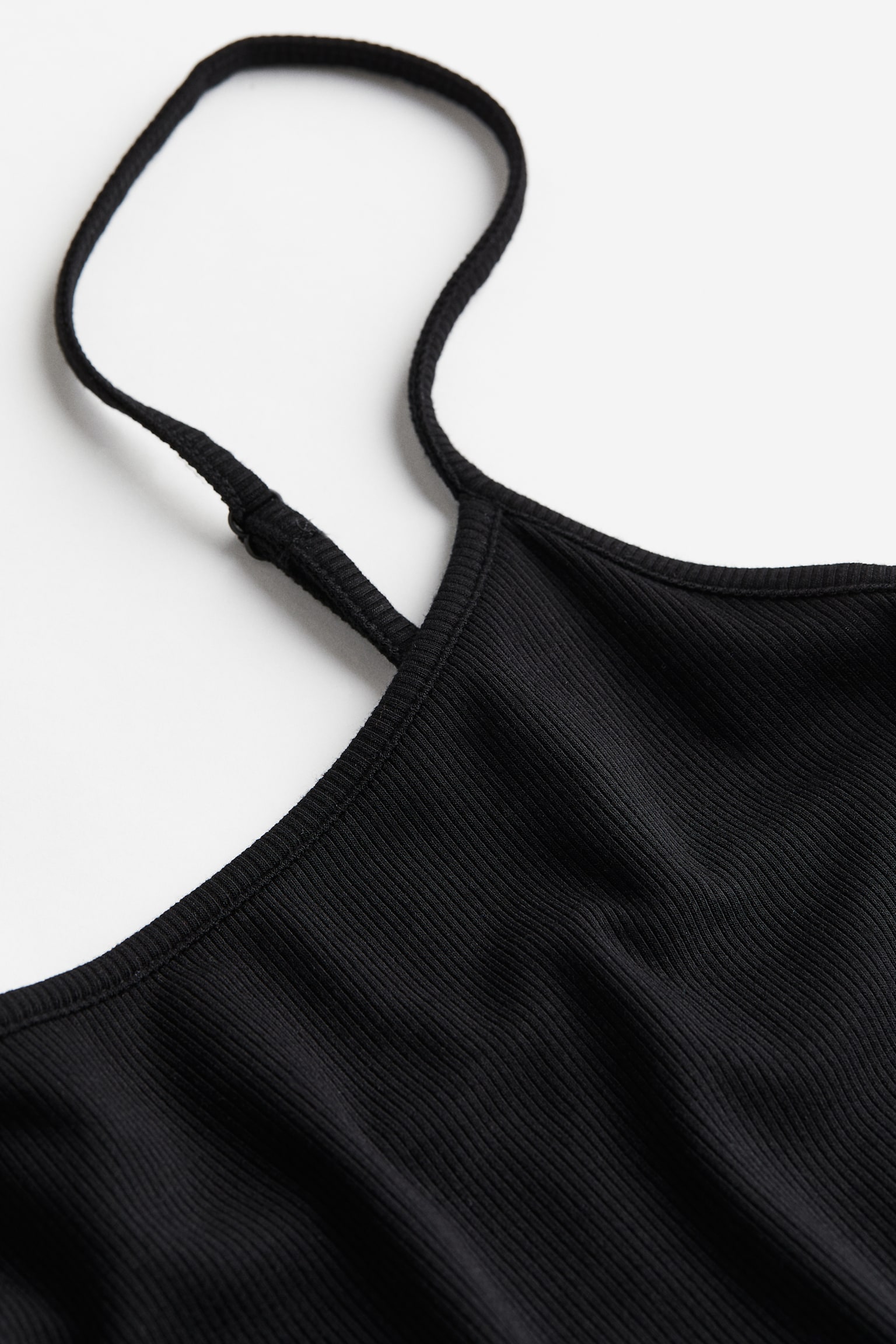 Žebrované maxišaty - Černá/Bílá - 2