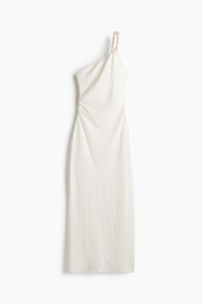 One-shoulder bodycon dress - White/Black - 1