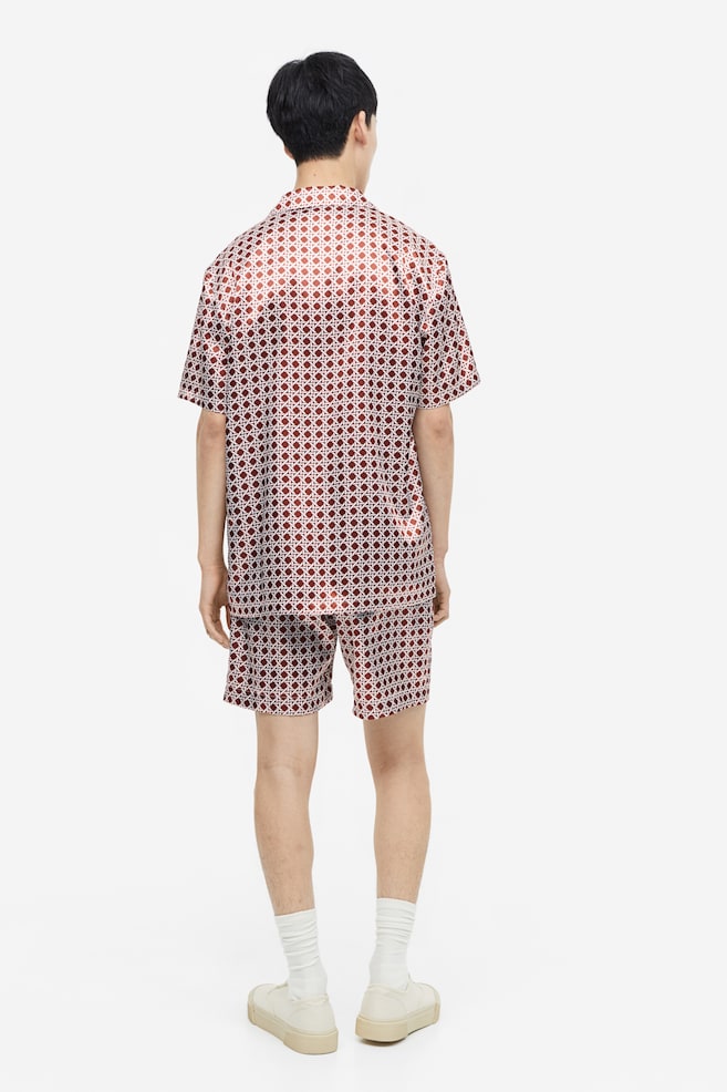 Regular Fit Pyjama shirt and shorts - Brown/Patterned/Blue/Leopard print - 3