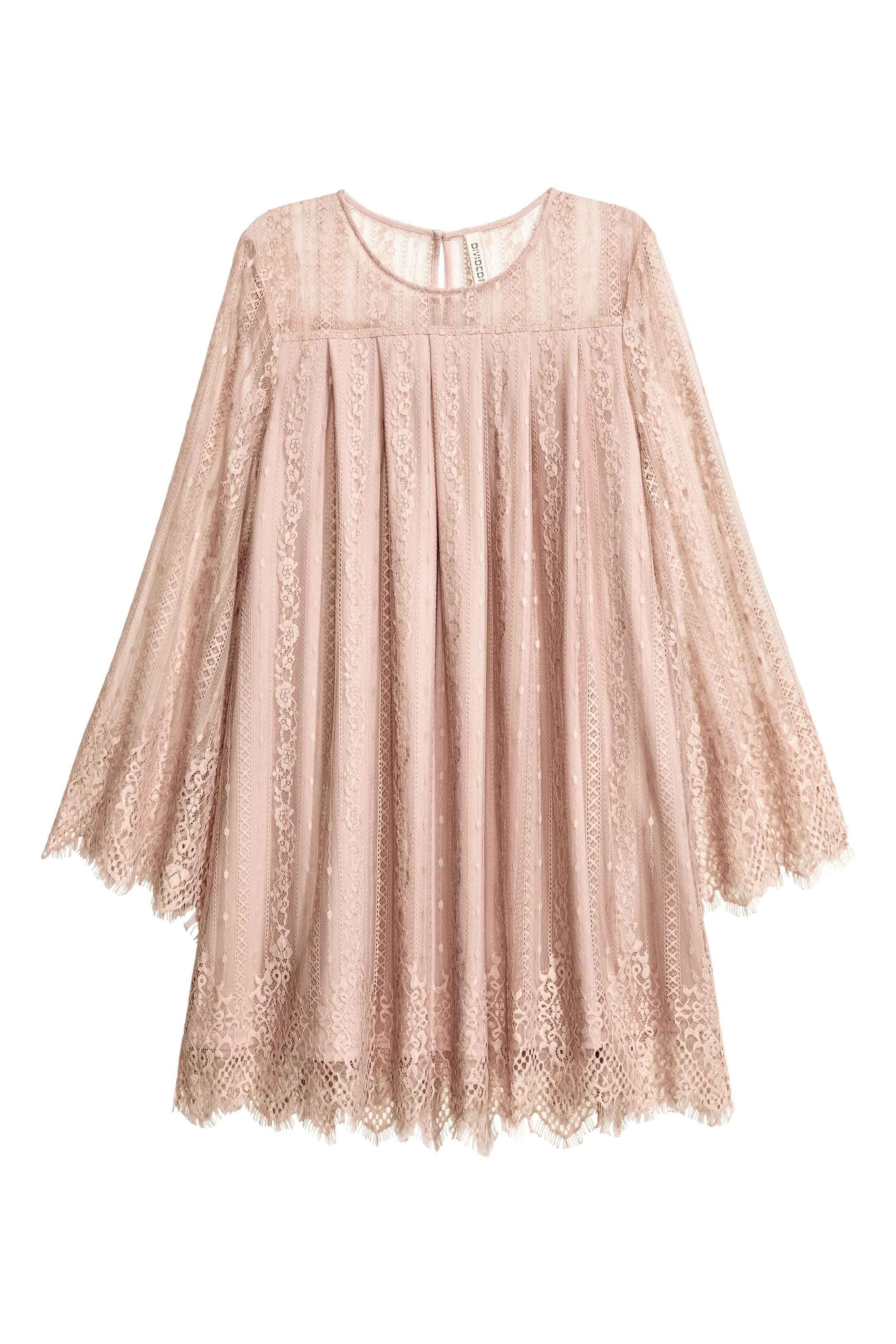 View larger image: Short lace dress - Vintage pink - Ladies | H&M GB 1