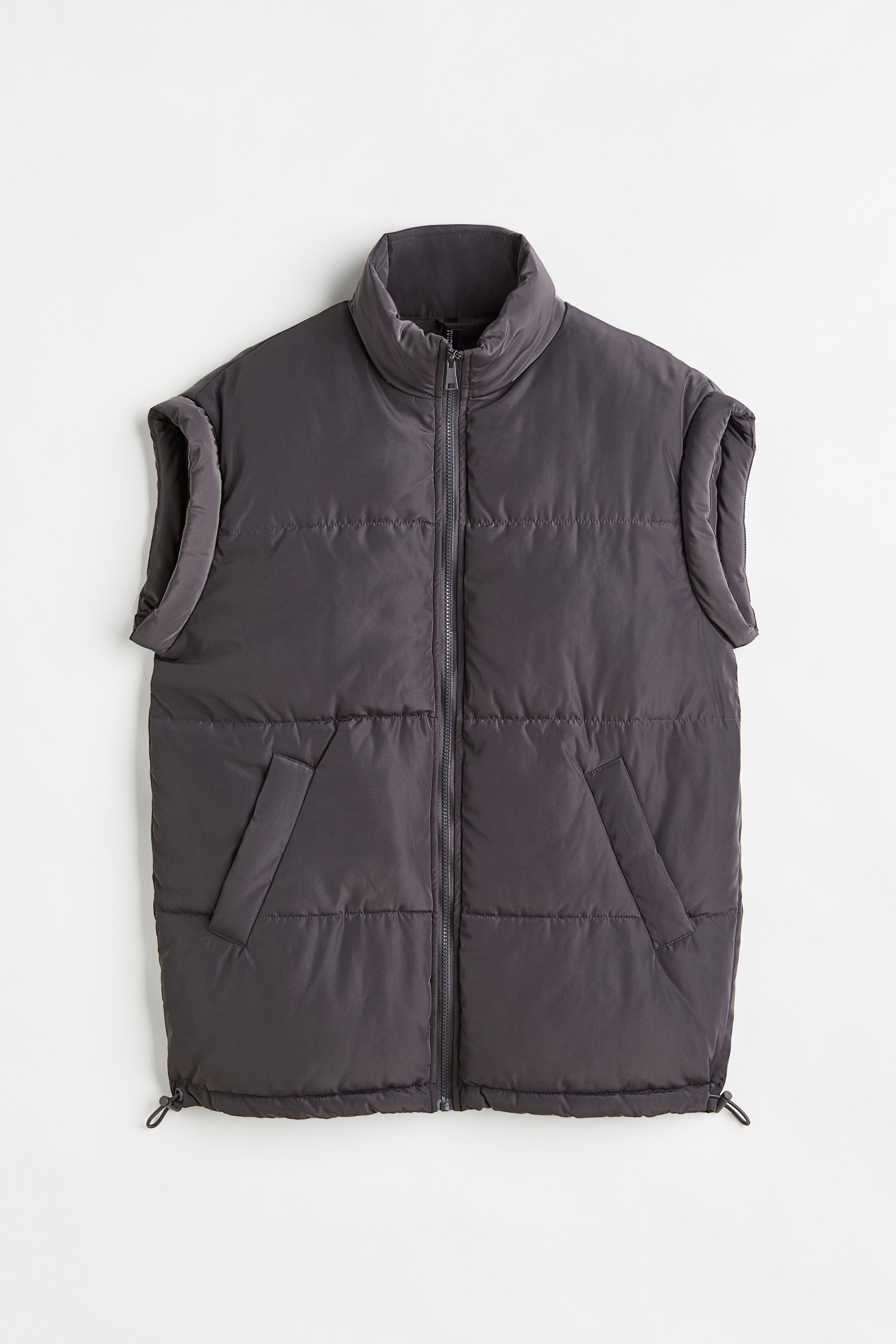 Puffer gilet - Sleeveless - Regular length - Dark grey - Ladies | H&M GB