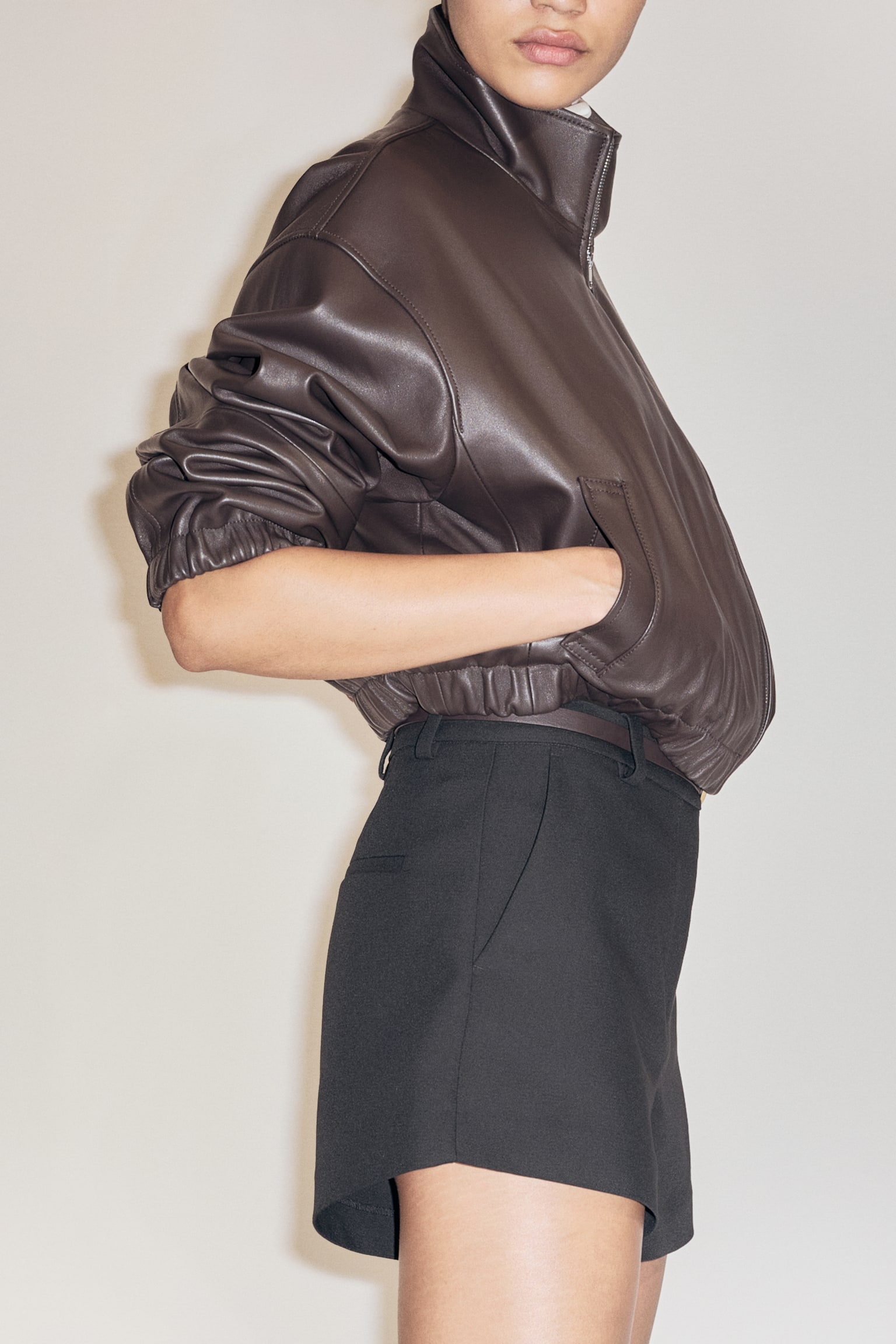 Belted shorts - Black/Brown/Checked - 3