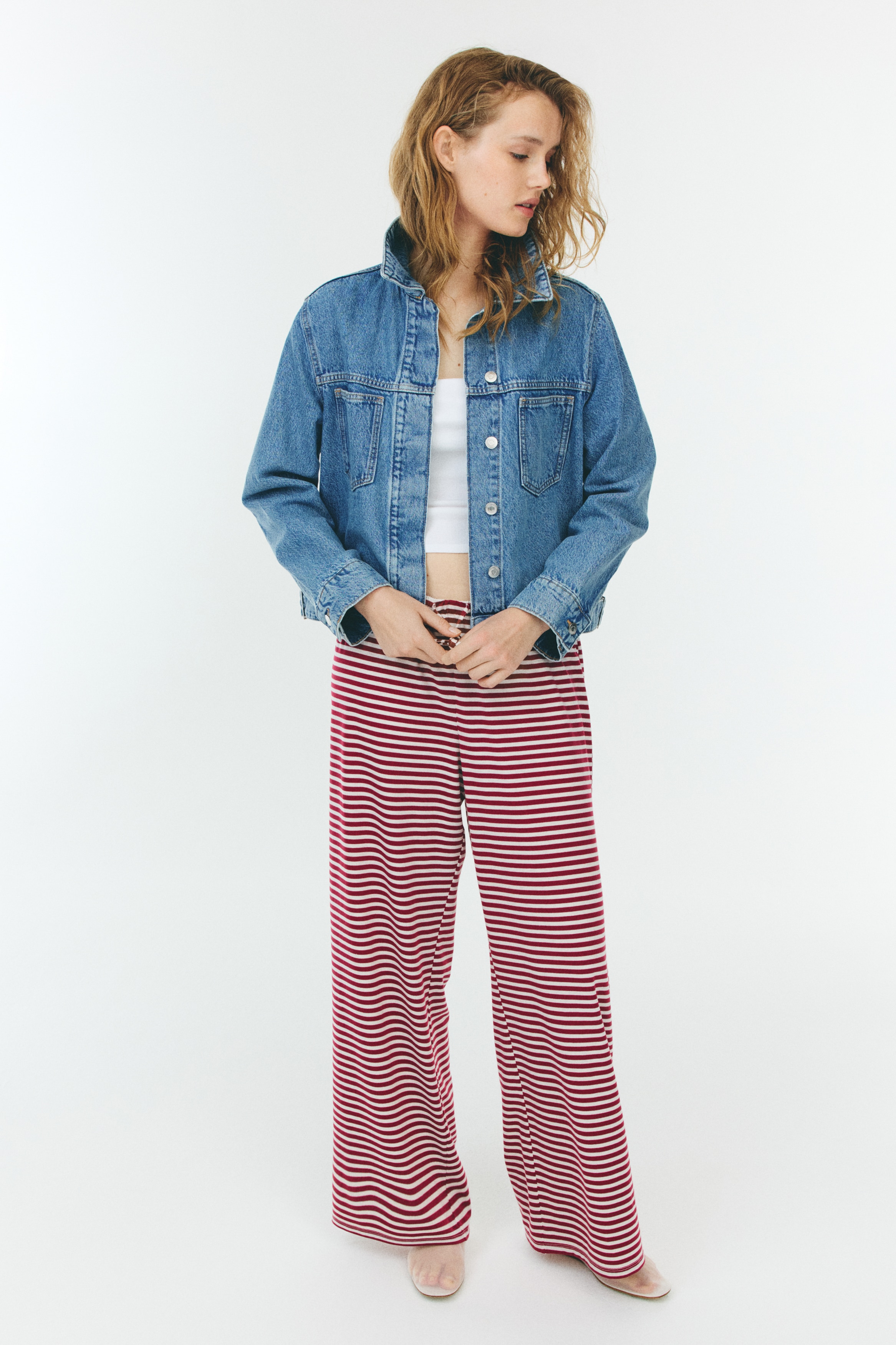 Straight drawstring trousers
