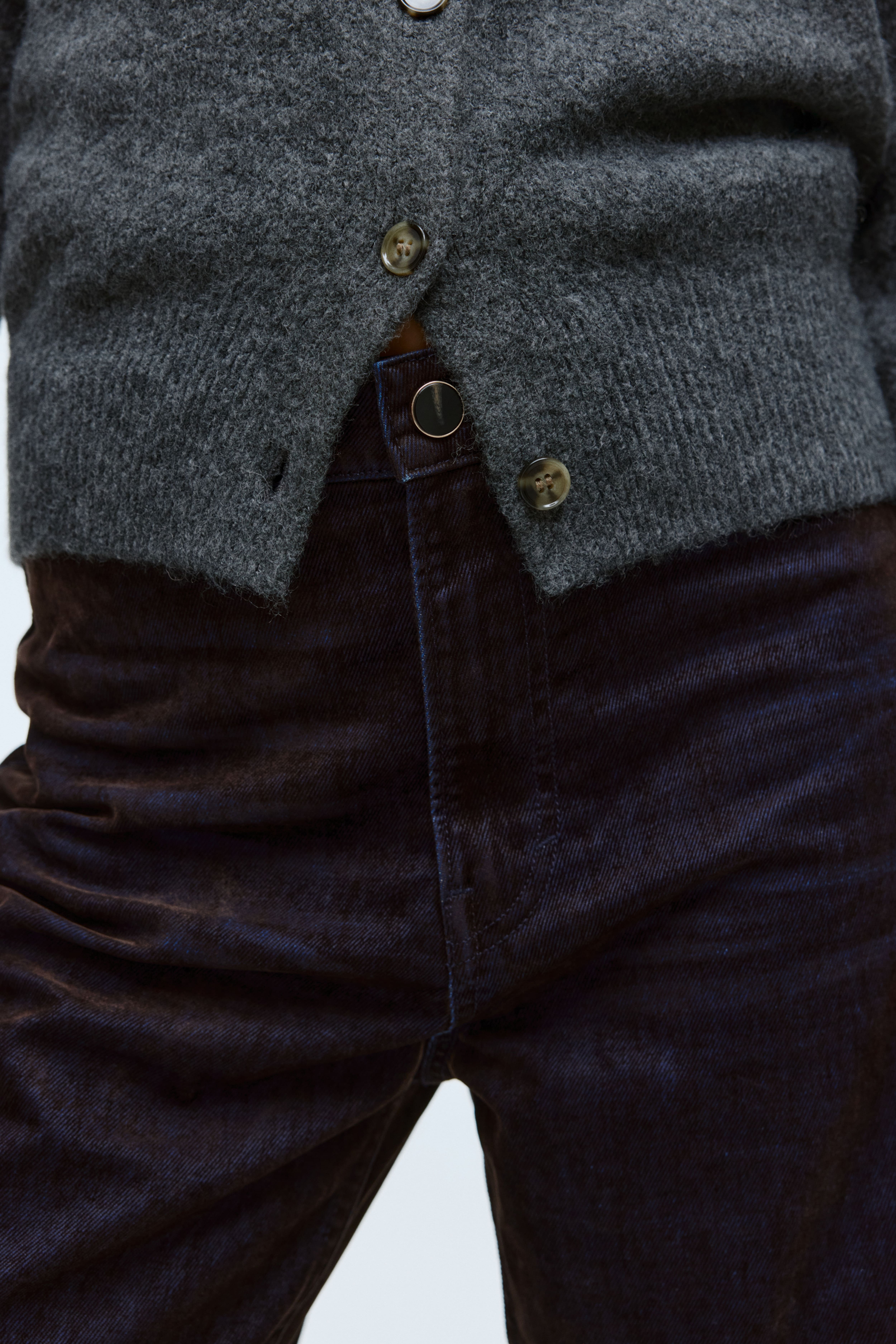 Jean droit floqué taille haute