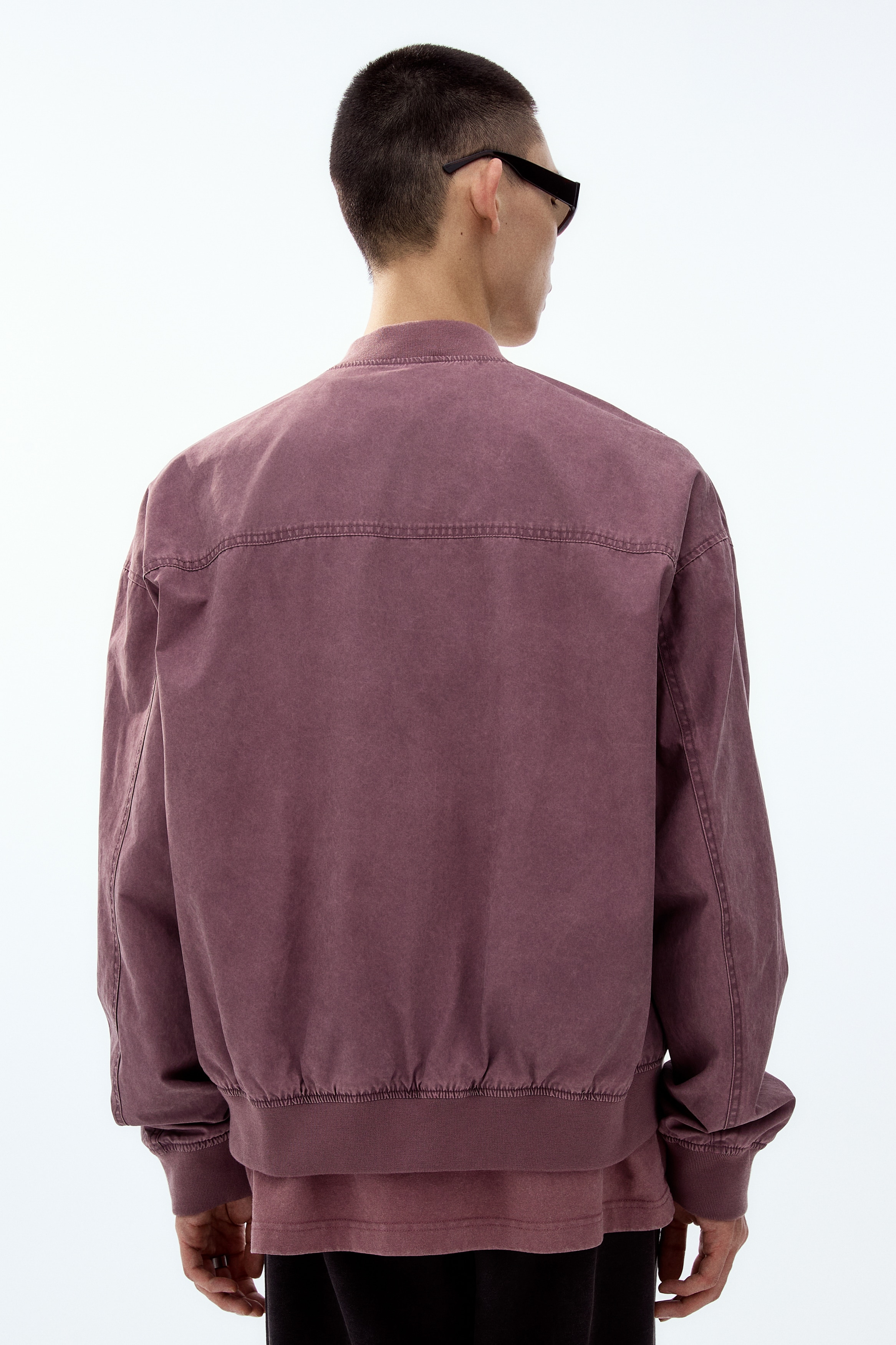 ウォッシュドルックフライトジャケット - ダスティパープル - Men | H&M JP