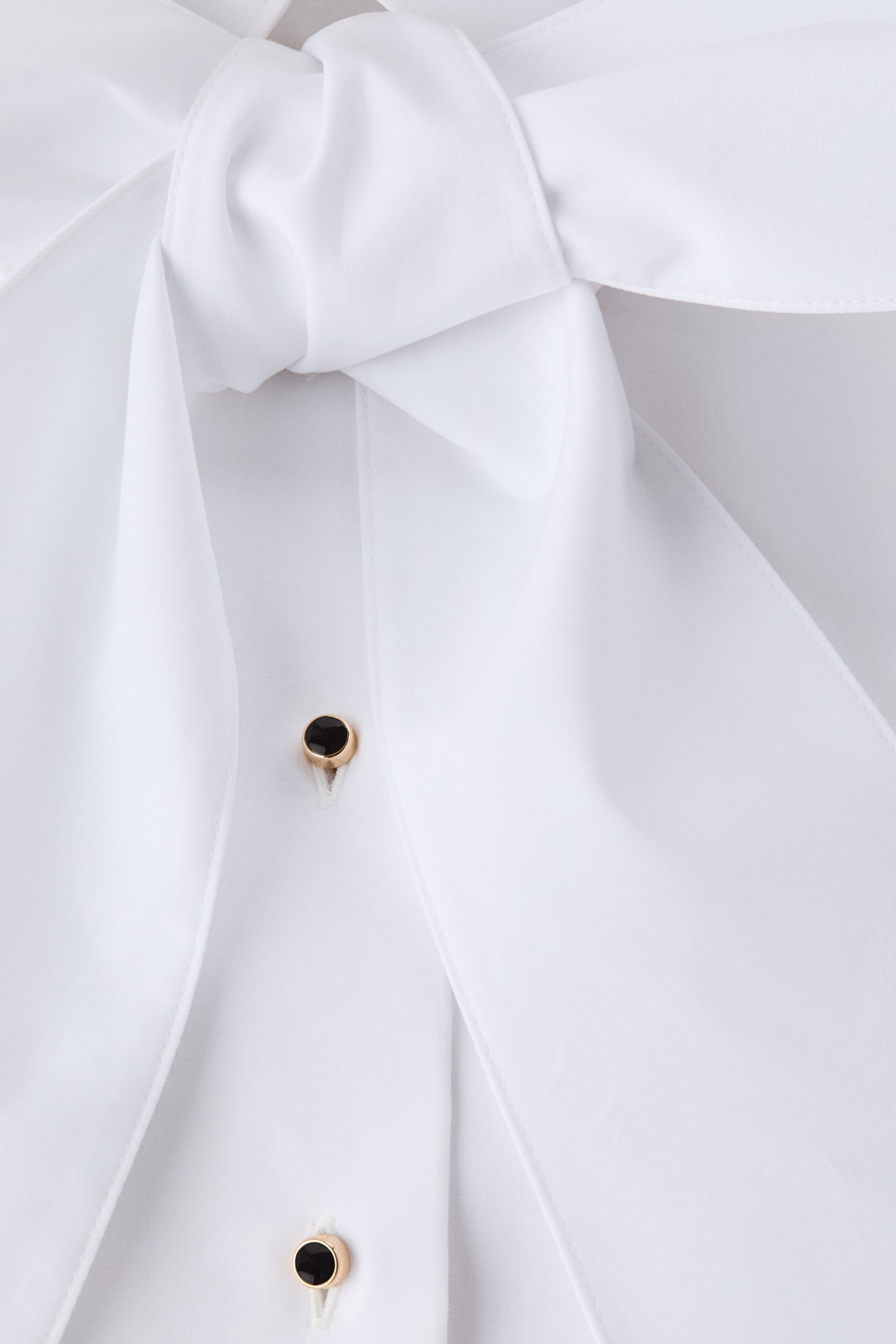 Женская рубашка H&M Bow-Collar Tuxedo, цвет: Белый — фото 4