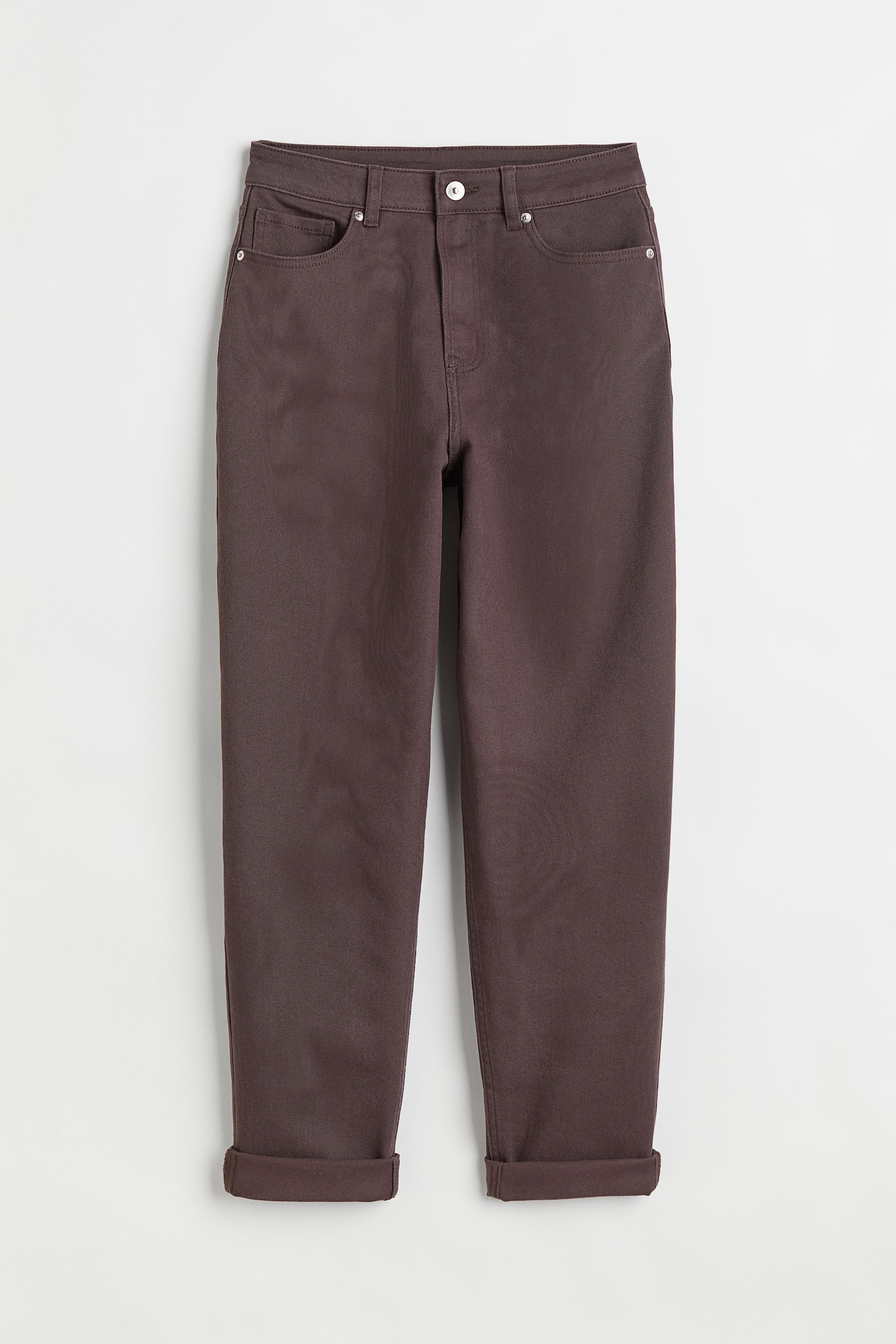 Mom Loose Fit Twill trousers - Dark brown/Black/Beige