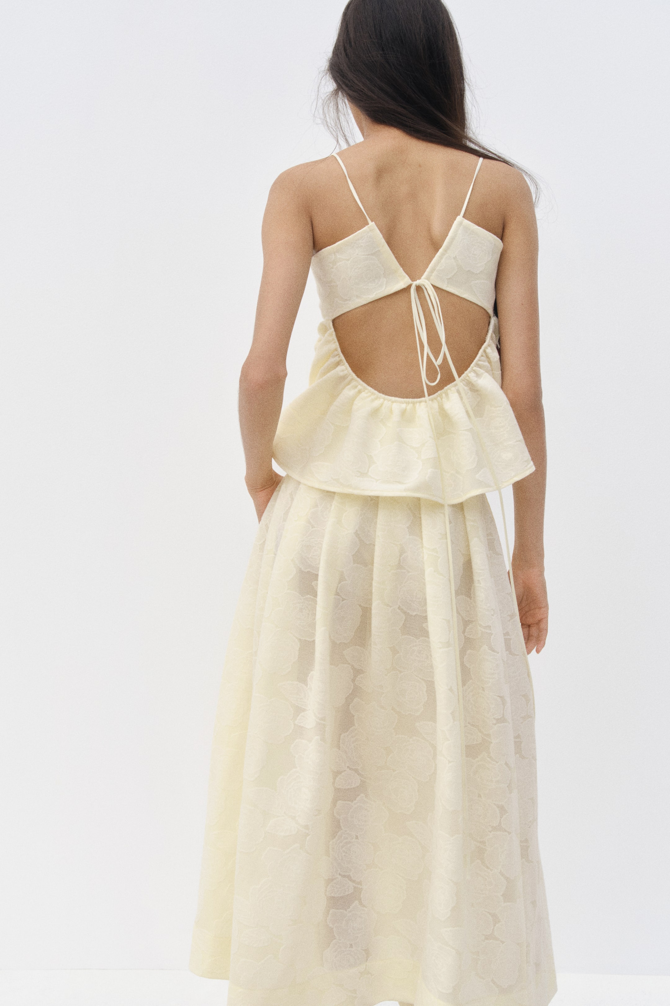 Pleated Jacquard-Weave Skirt