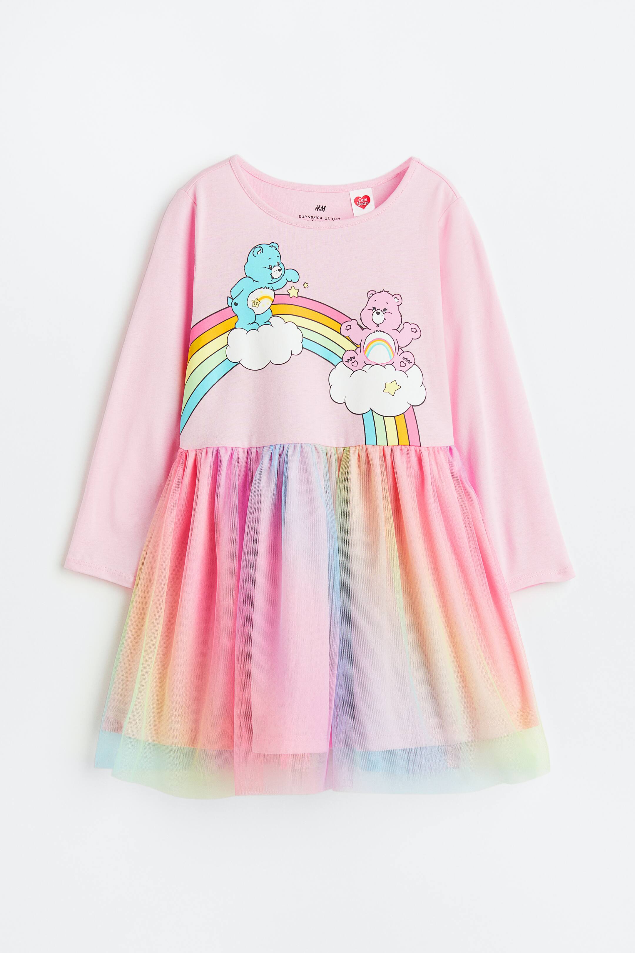 Xem ảnh lớn hơn: Váy jersey có chân váy tuyn - Màu hồng nhạt/Care Bears - Kids | H&M VN 1