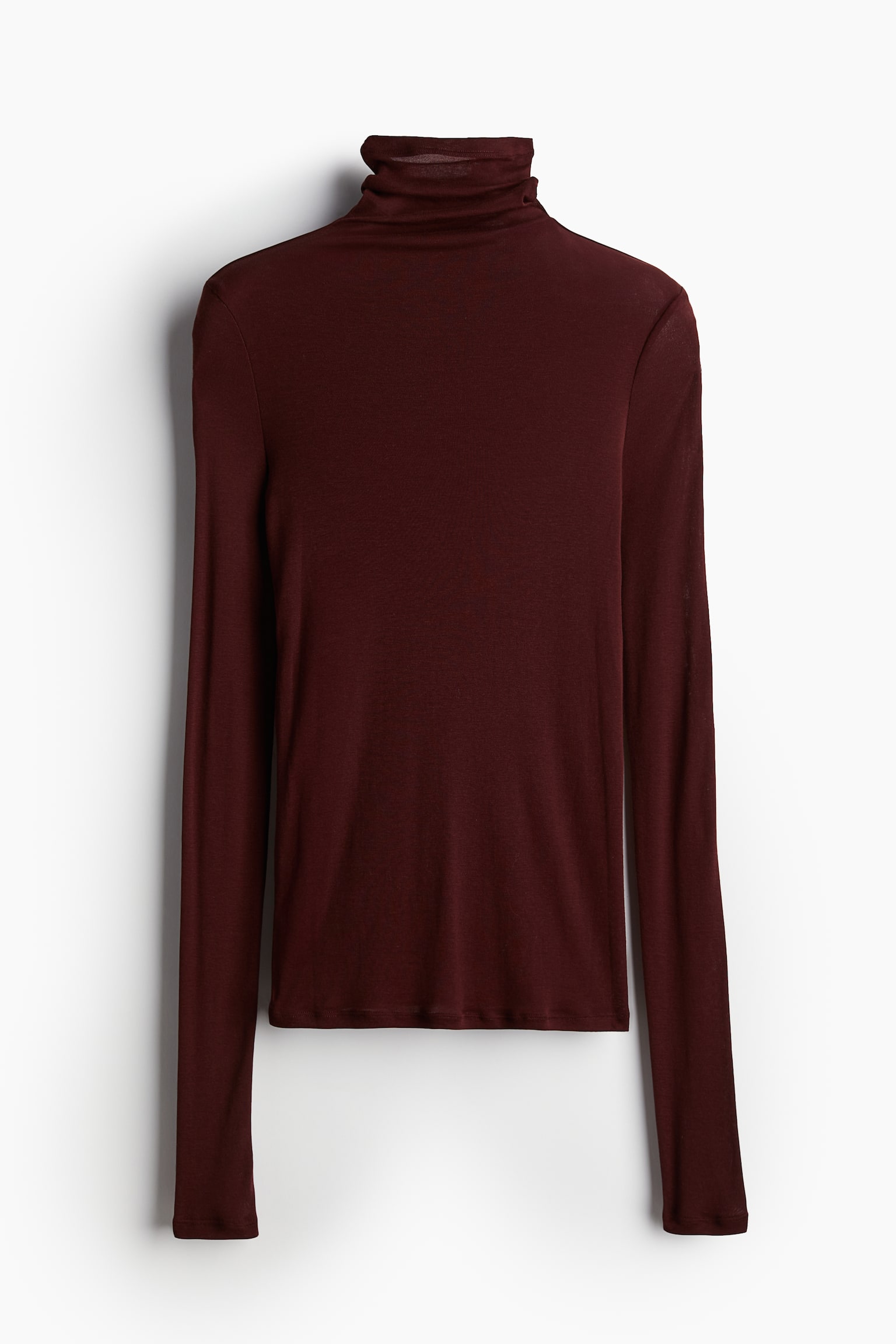 Pima cotton turtleneck top - Burgundy/Beige/Cream/Dark grey/Dark beige/Olive green - 2