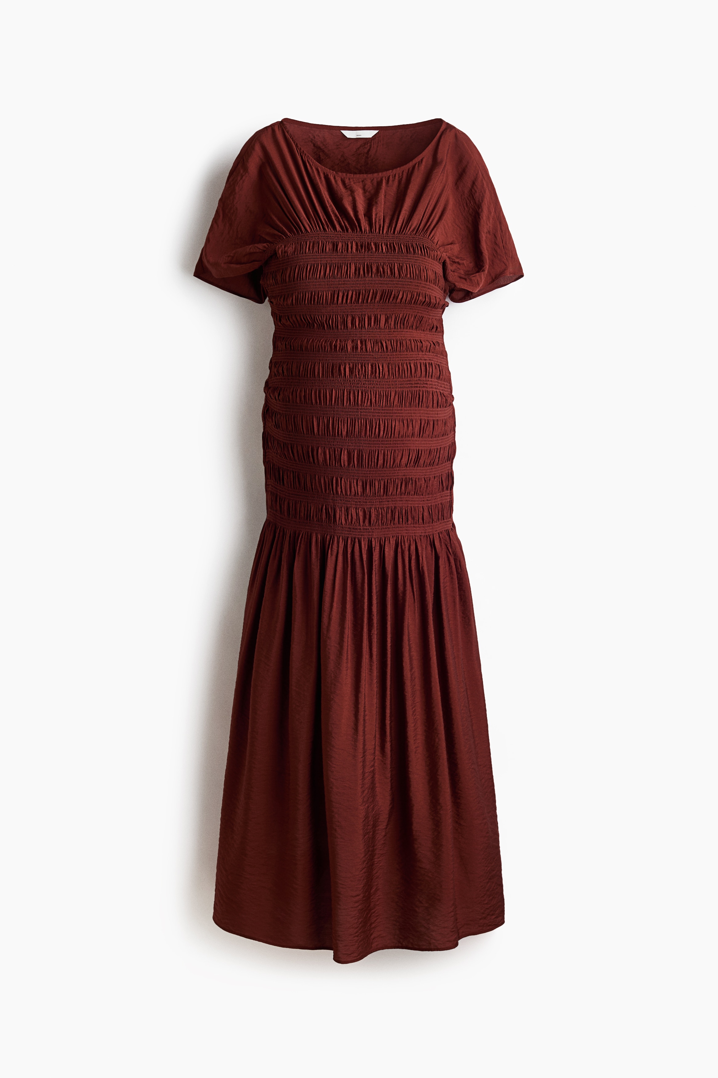 MAMA Smocked-Detail Dress - Rust brown
