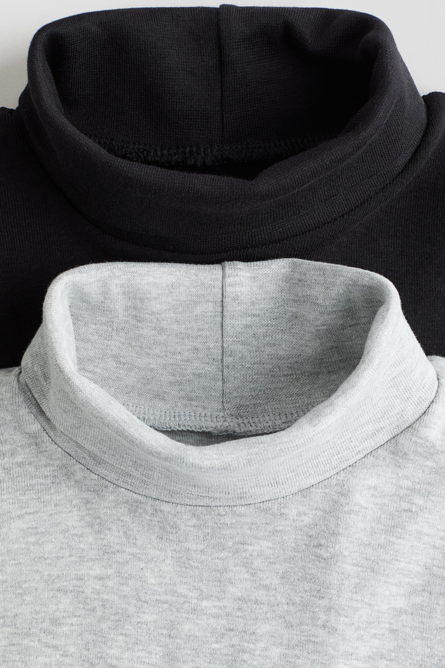 2-pack polo-neck tops - Black/Light grey marl/Dark red/White/Dark blue/Natural white - 2