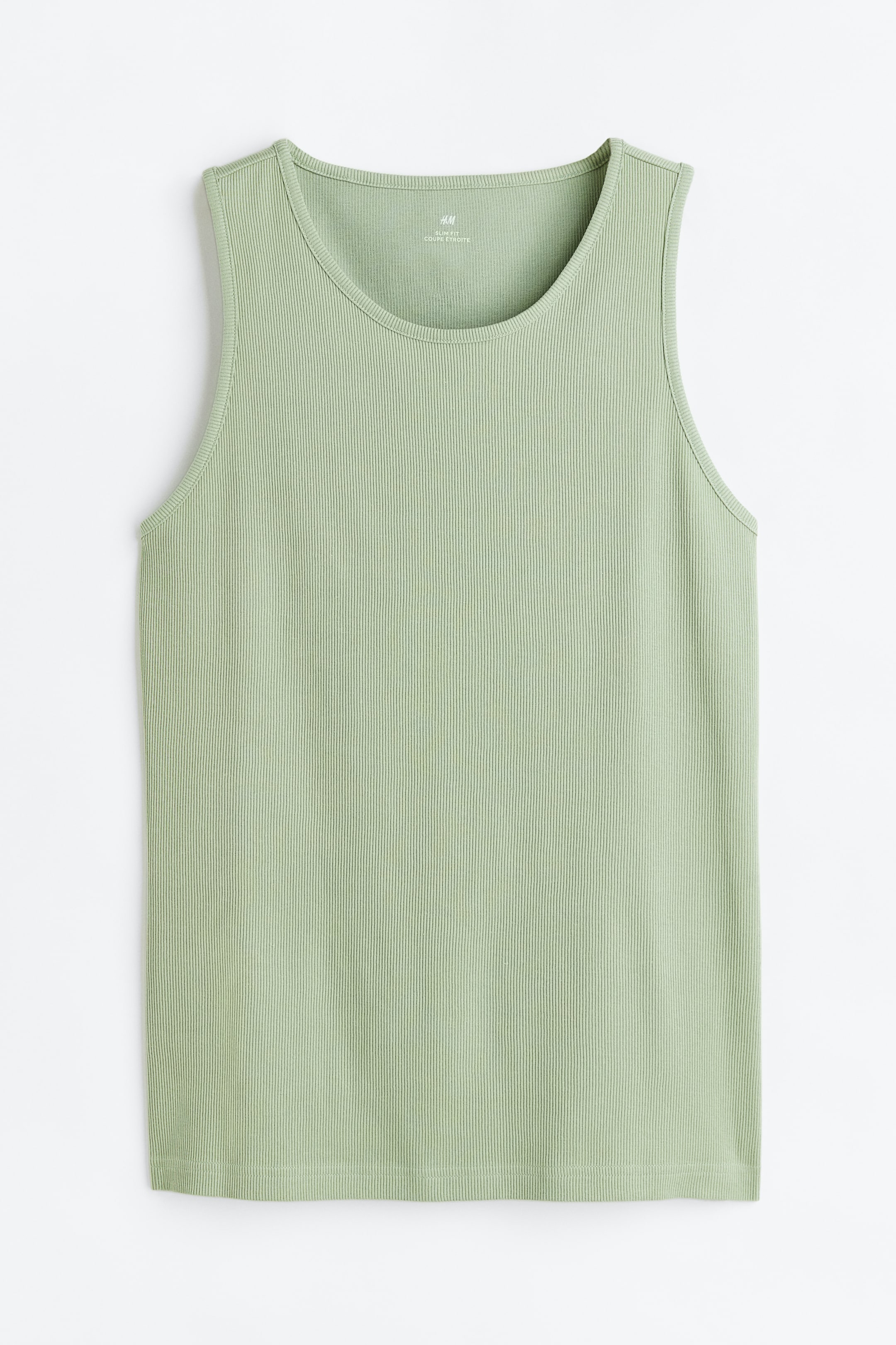 View larger image: Slim Fit Ribbed vest top - Pistachio green - Men | H&M 1