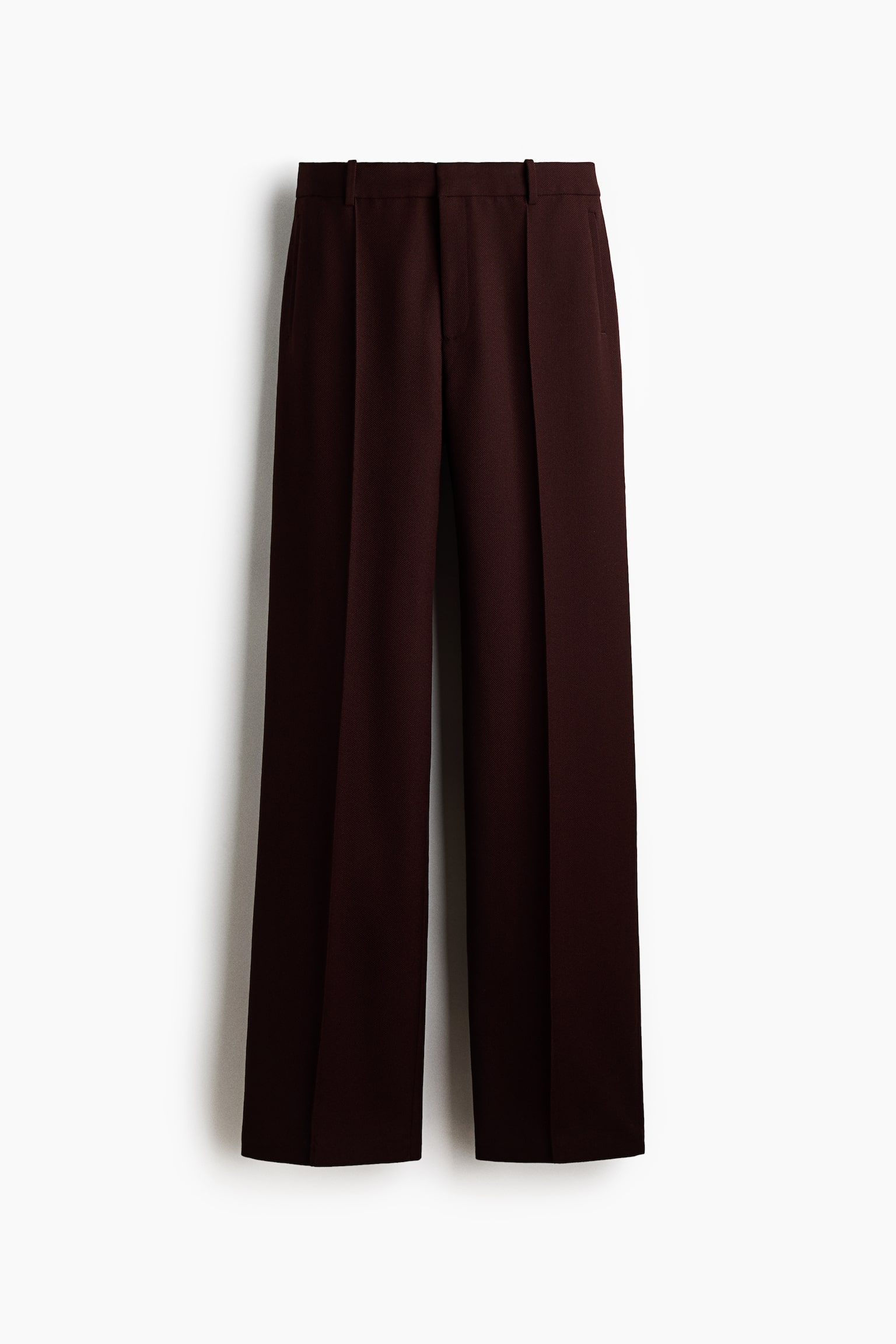 Wool-blend trousers - Burgundy/Grey marl - 1