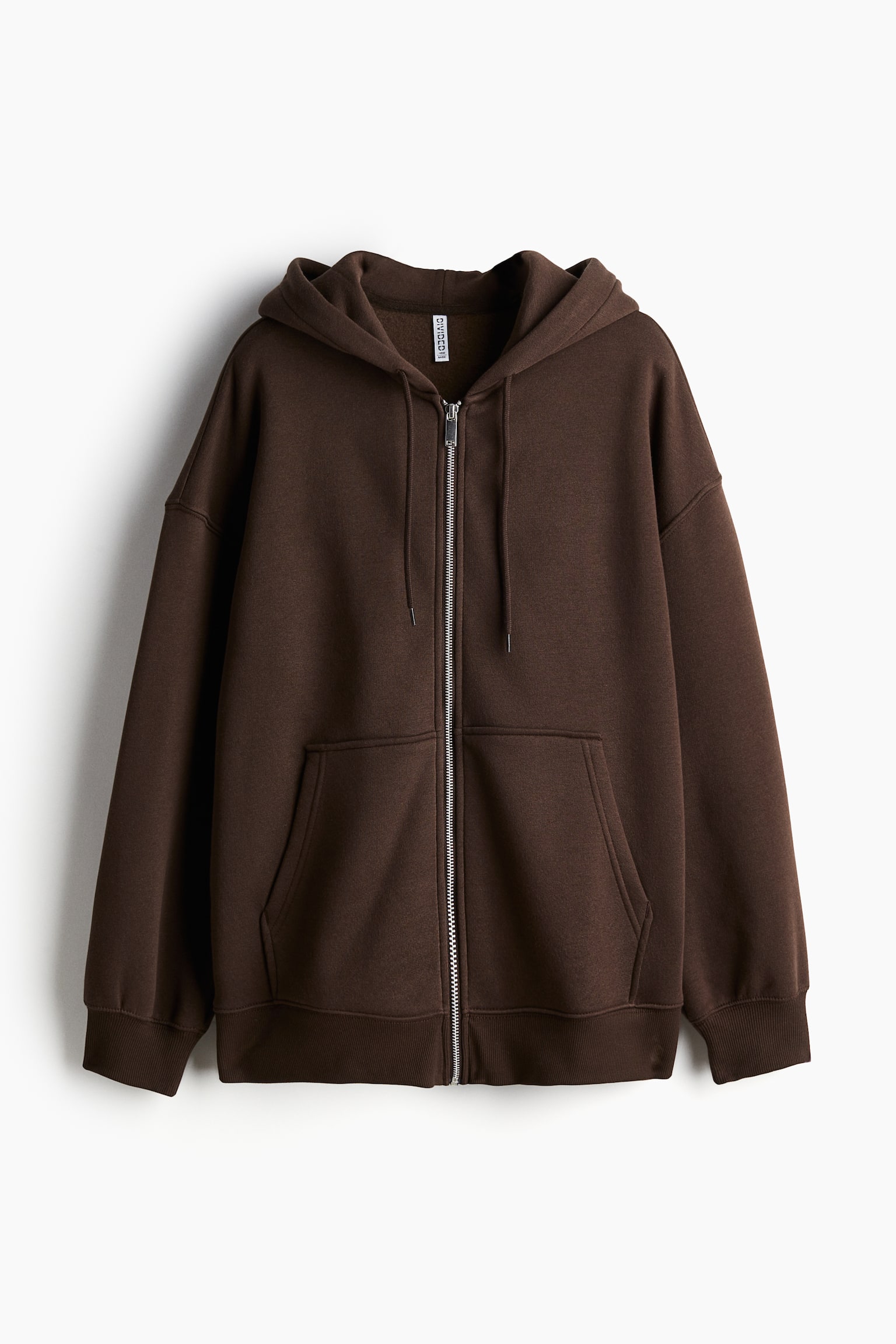 Oversized zip-through hoodie - Dark brown/Black/Navy blue/Light grey marl/Light greige/Light grey marl/Red - 2