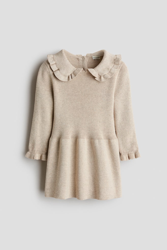 Robe en maille de coton - Beige clair/Rose ancien - 1